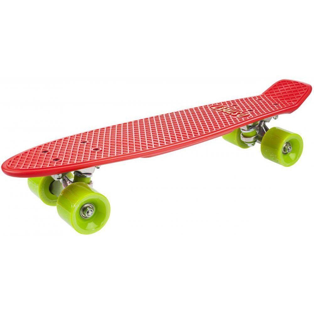 D Street Miniskateboard D Street Polyprop Mini Cruiser Kinder Retro Skateboard 57cm Rot/Grün
