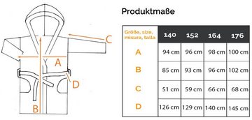 ZOLLNER Kinderbademantel, 100% Polyester, waschbar bis 95°C, Kapuze, kuschelig weich, Gürtel, waschbar bis 95°C, Kapuze, kuschelig weich, 100% Polyester