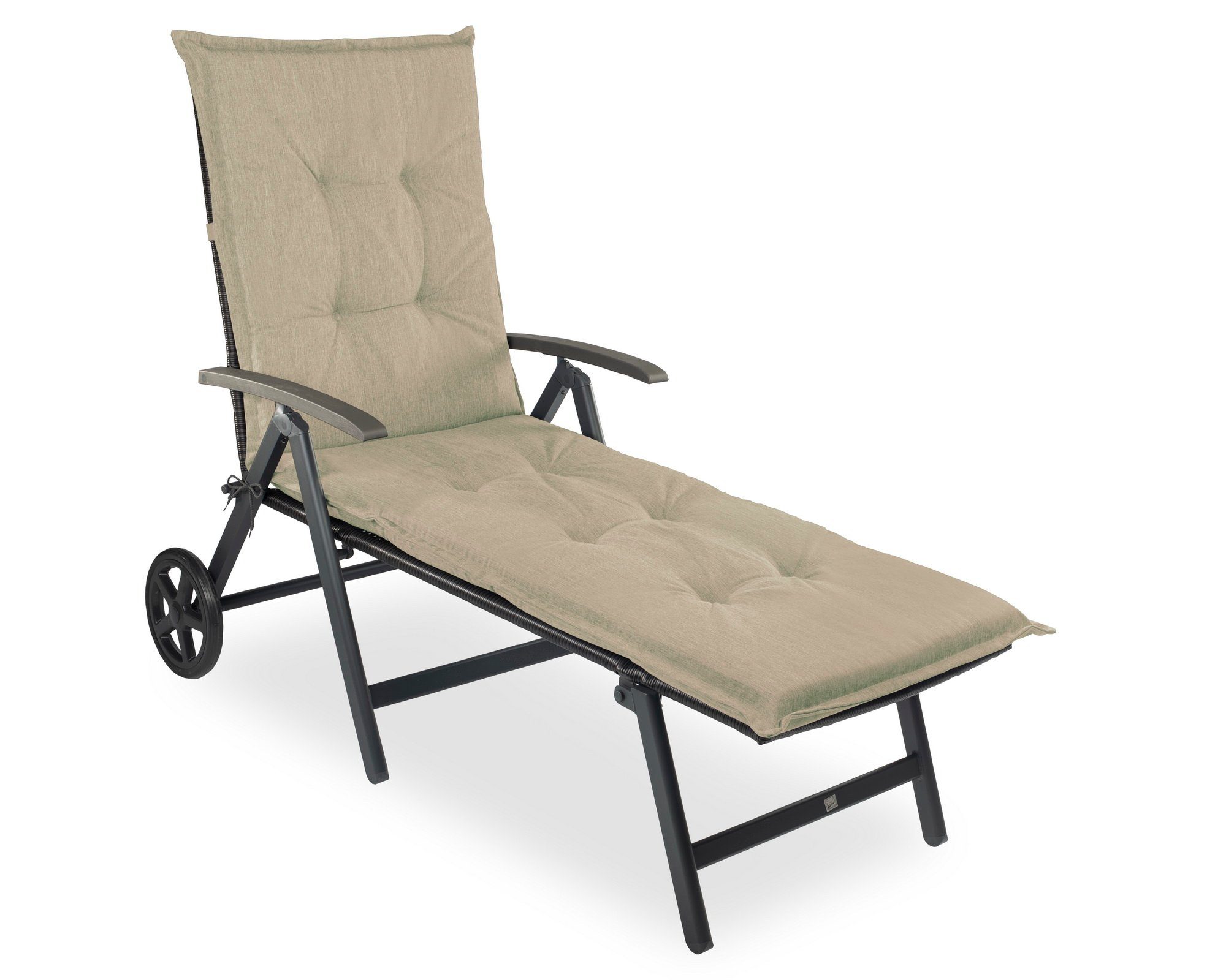 sunnypillow Liegenauflage Polsterauflagen für Gartenliege 190 x 60 x 9cm, 1 Stück Cremefarben UV-Lichtecht