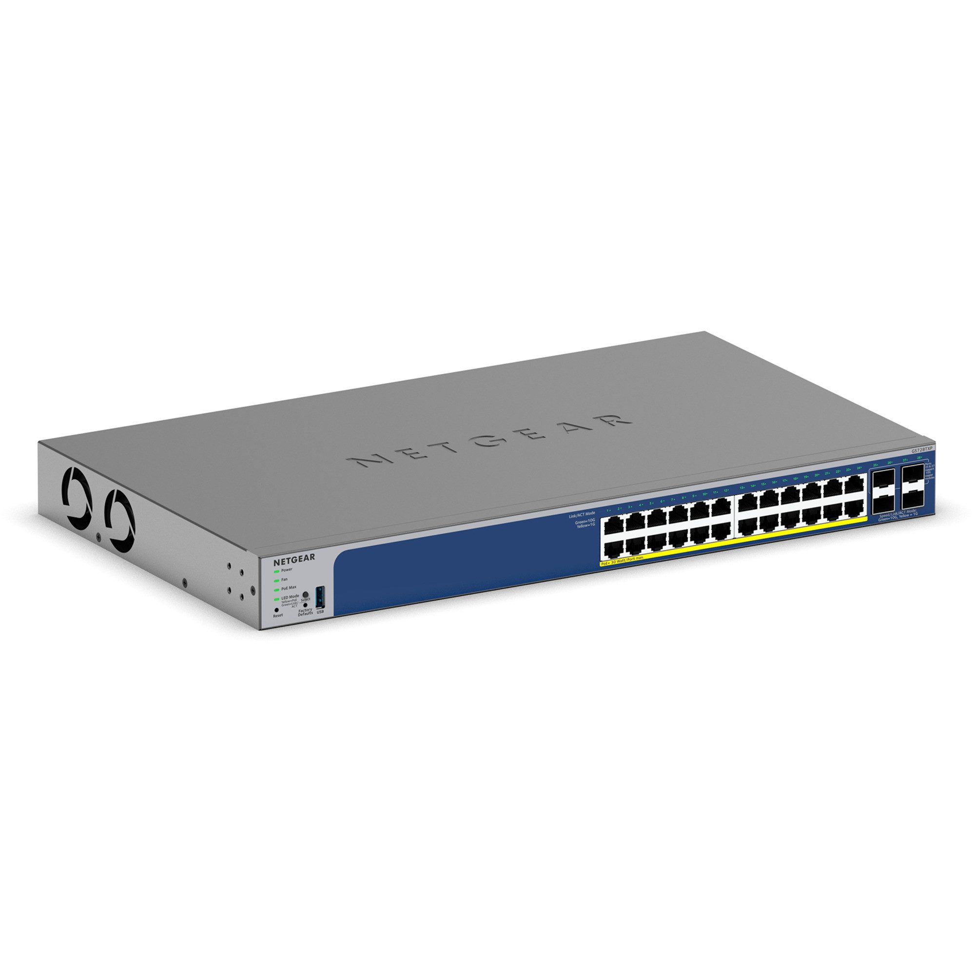 Netgear S3300-28X-PoE+ (GS728TXP), Switch, (195W Netzwerk-Switch