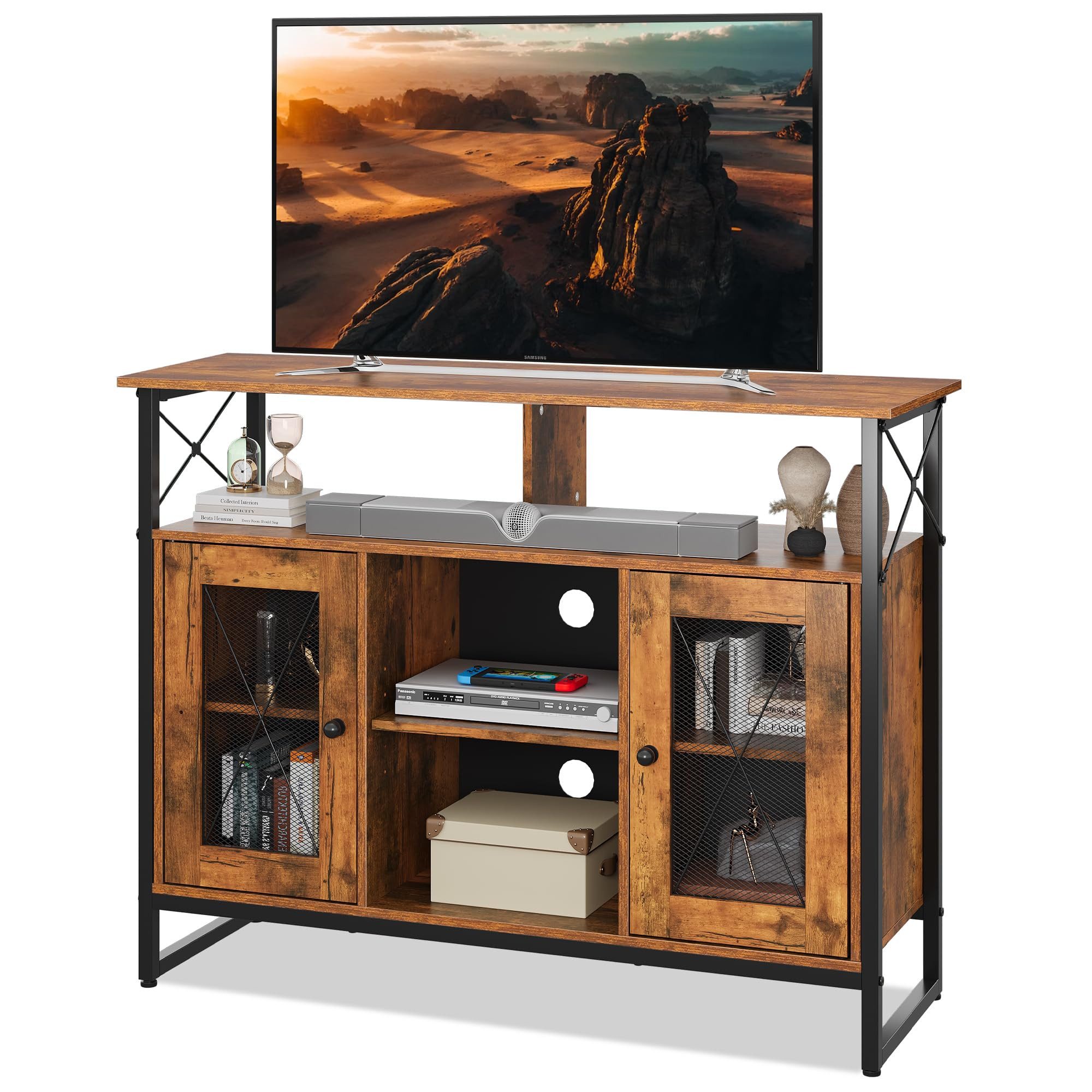 WLIVE Lowboard TV Schrank mit Stauraum, TV Board für Fernseher bis zu 55 Zo günstig online kaufen