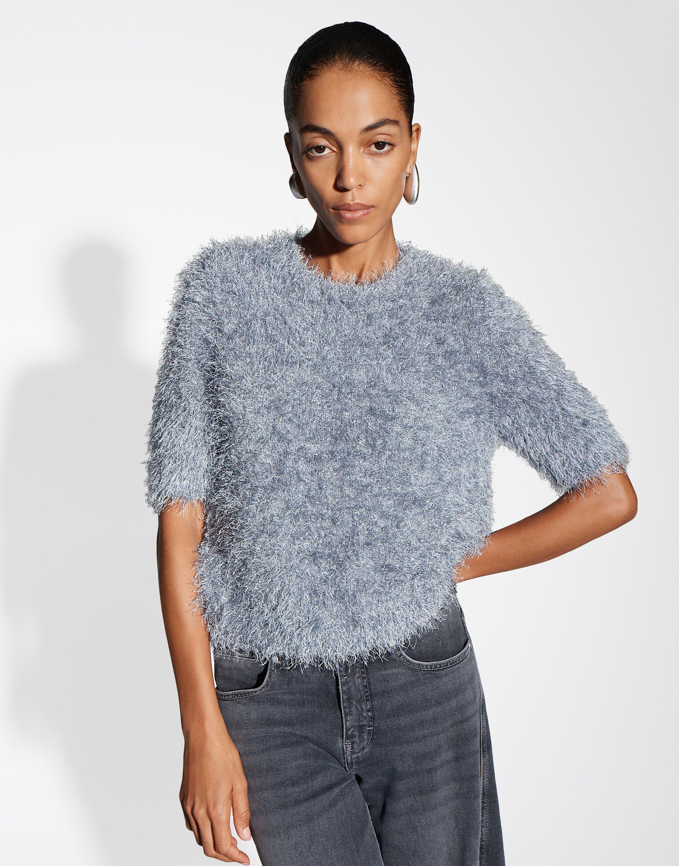 someday Kurzarmpullover TOONI Regular mit Glanz Effekt günstig online kaufen