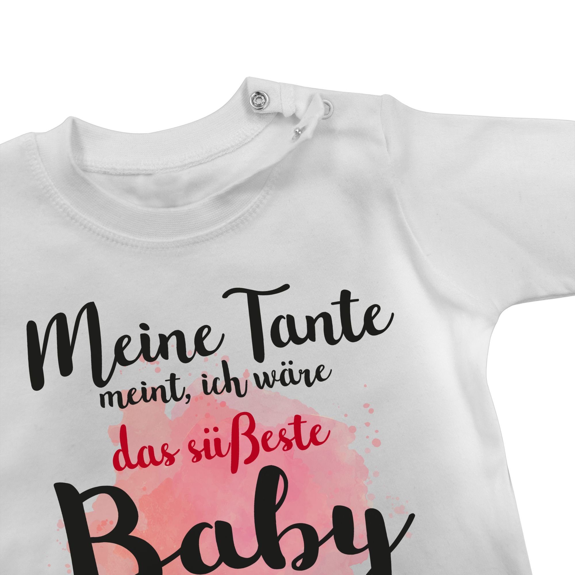 Shirtracer T-Shirt Meine Tante meint, ich wäre das süßeste Baby der Welt. Strampler Baby Mädchen & Junge
