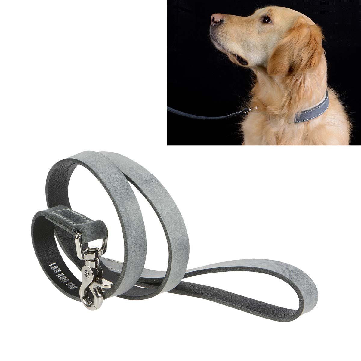 Luca Kayz Hundeleine Lou and You, Leder, kurze Führleine, Länge 110cm, vegetabil gegerbtes Leder