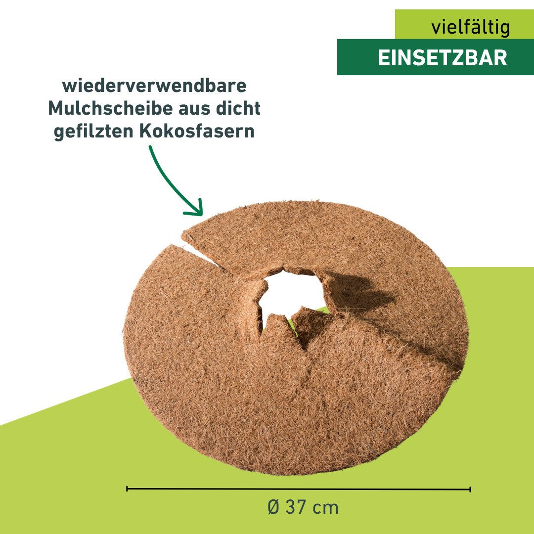 Windhager Winterschutzvlies Cocodisc, Frostschutz Mulchscheibe für Pflanzen, (1-St), Kälteschutz aus Kokosfasern, erhältlich mit Ø 37 cm oder 60 cm