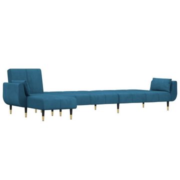 vidaXL Sofa Schlafsofa in L-Form Blau 275x140x70 cm Samt