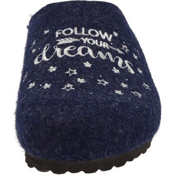 SUPERSOFT Damen 522-508 Filz Clog gefüttert "Follow your Dreams" Hausschuh gepolstert