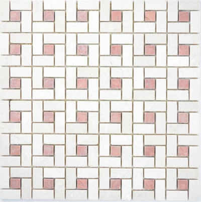 Mosani Mosaikfliesen Marmor Mosaik Fliese Rad crema beige pink rose