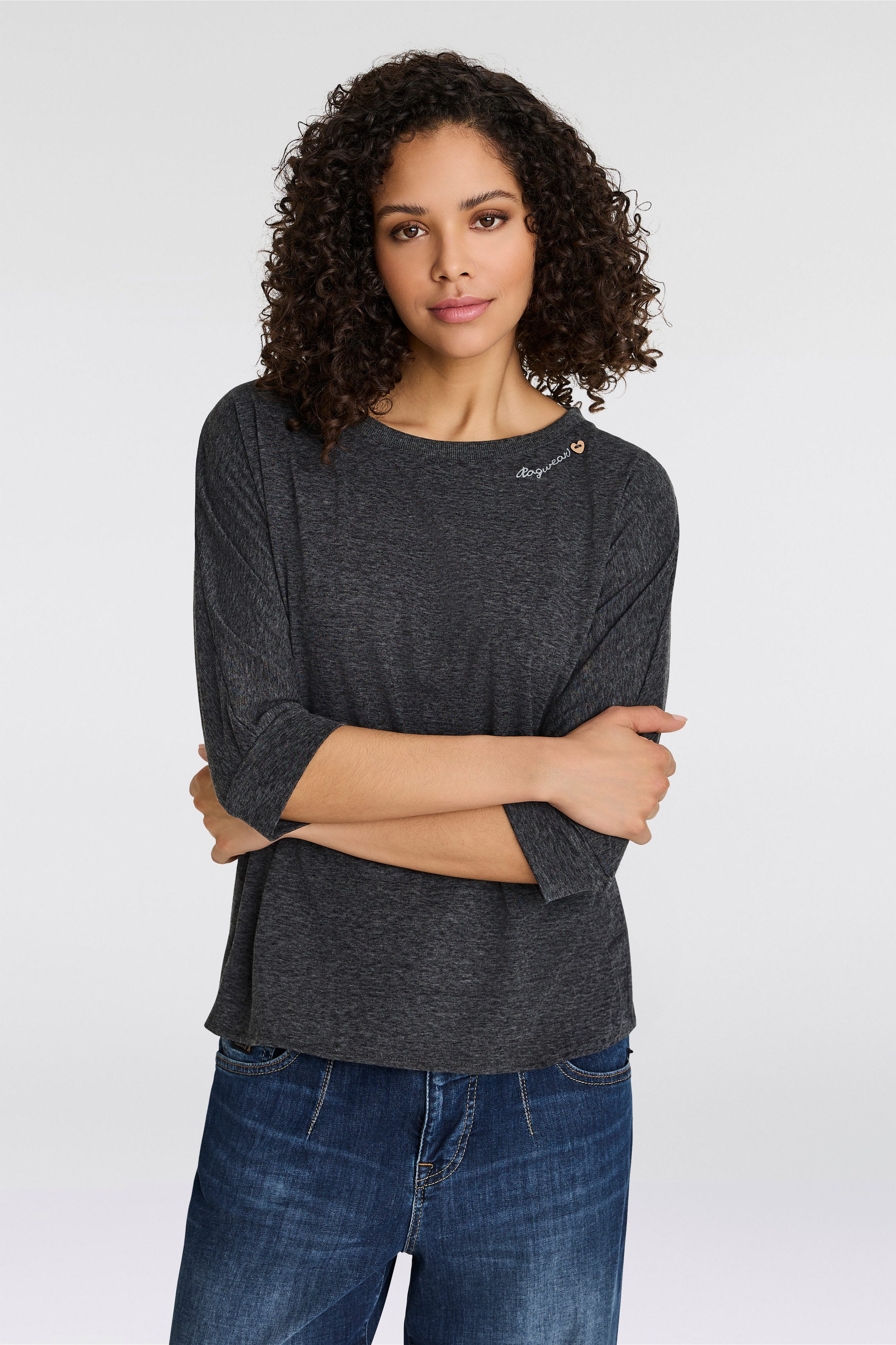 Ragwear 3/4-Arm-Shirt SHIMONA CORE abgerundeter Saum günstig online kaufen