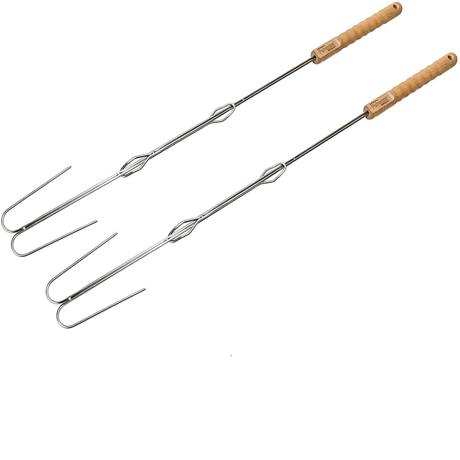 Petromax Grillspieß Petromax Lagerfeuer Spieß ls2 mit Zwei umgebogenen Zinken 2 Stück