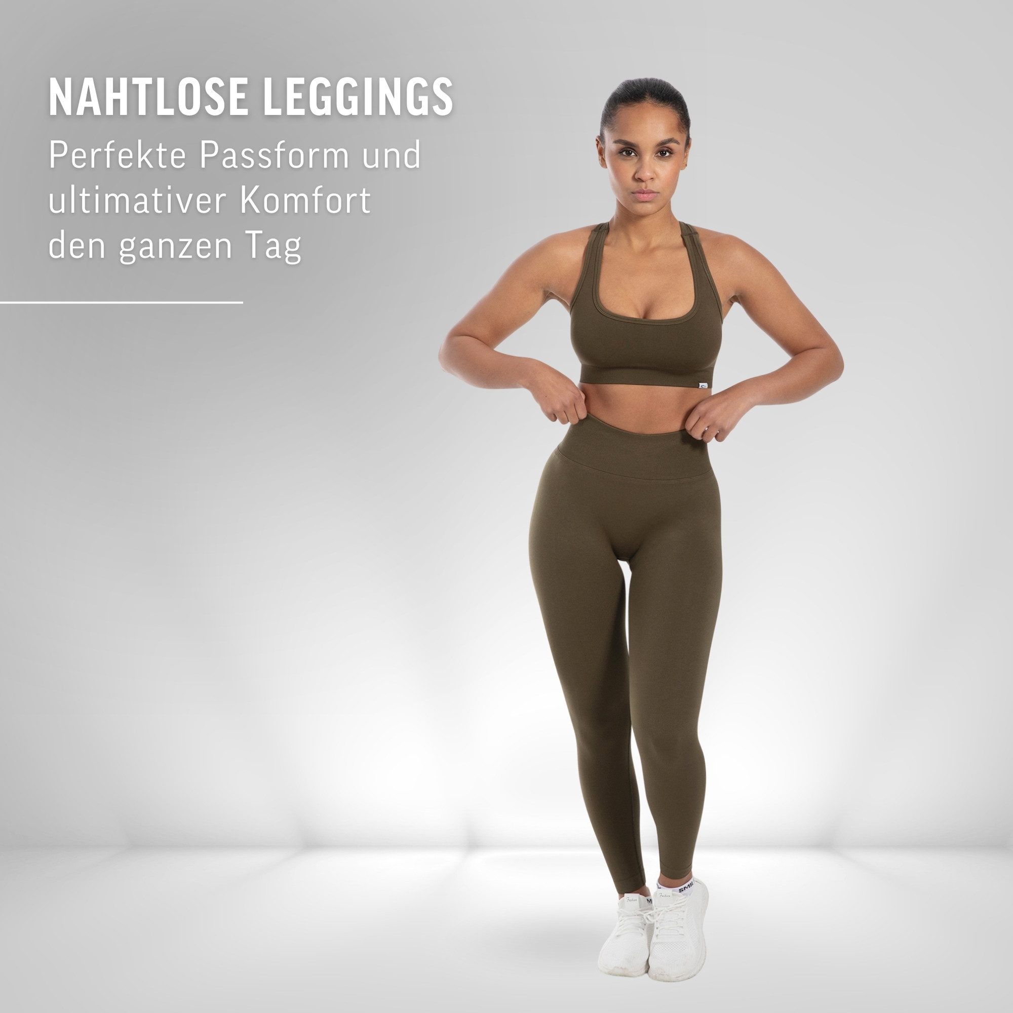 Smilodox Leggings Elin, Butt Lift Sporthose, Highwaist V-Shape Gym Leggings Shaped Fit Squatproof Seamless Trainingshose Sport Yoga Alltag