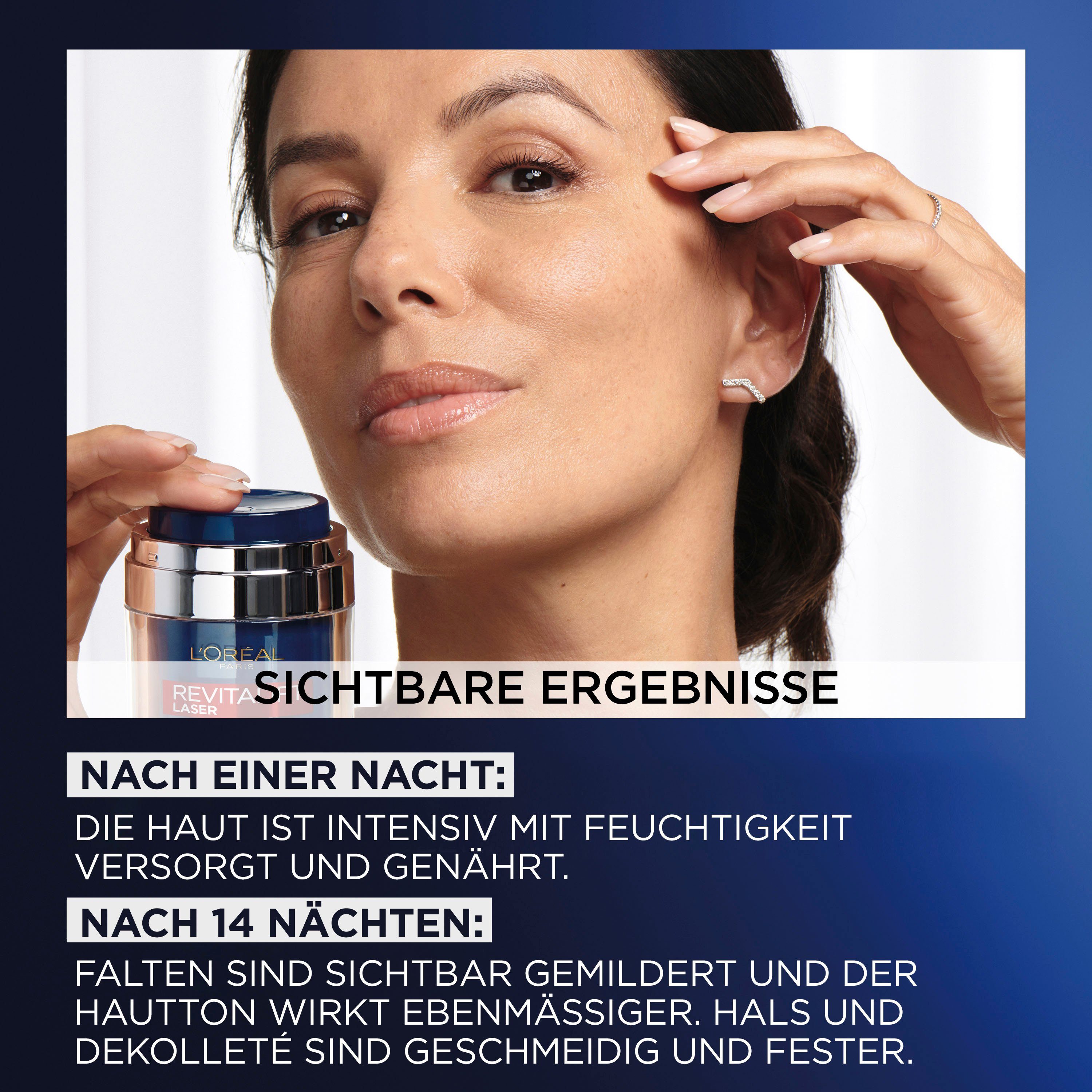L'ORÉAL PARIS Tagescreme Revitalift Laser Gepresste Pflege, mildert Falten, feuchtigkeitsspendend, mit Retinol und Niacinamid
