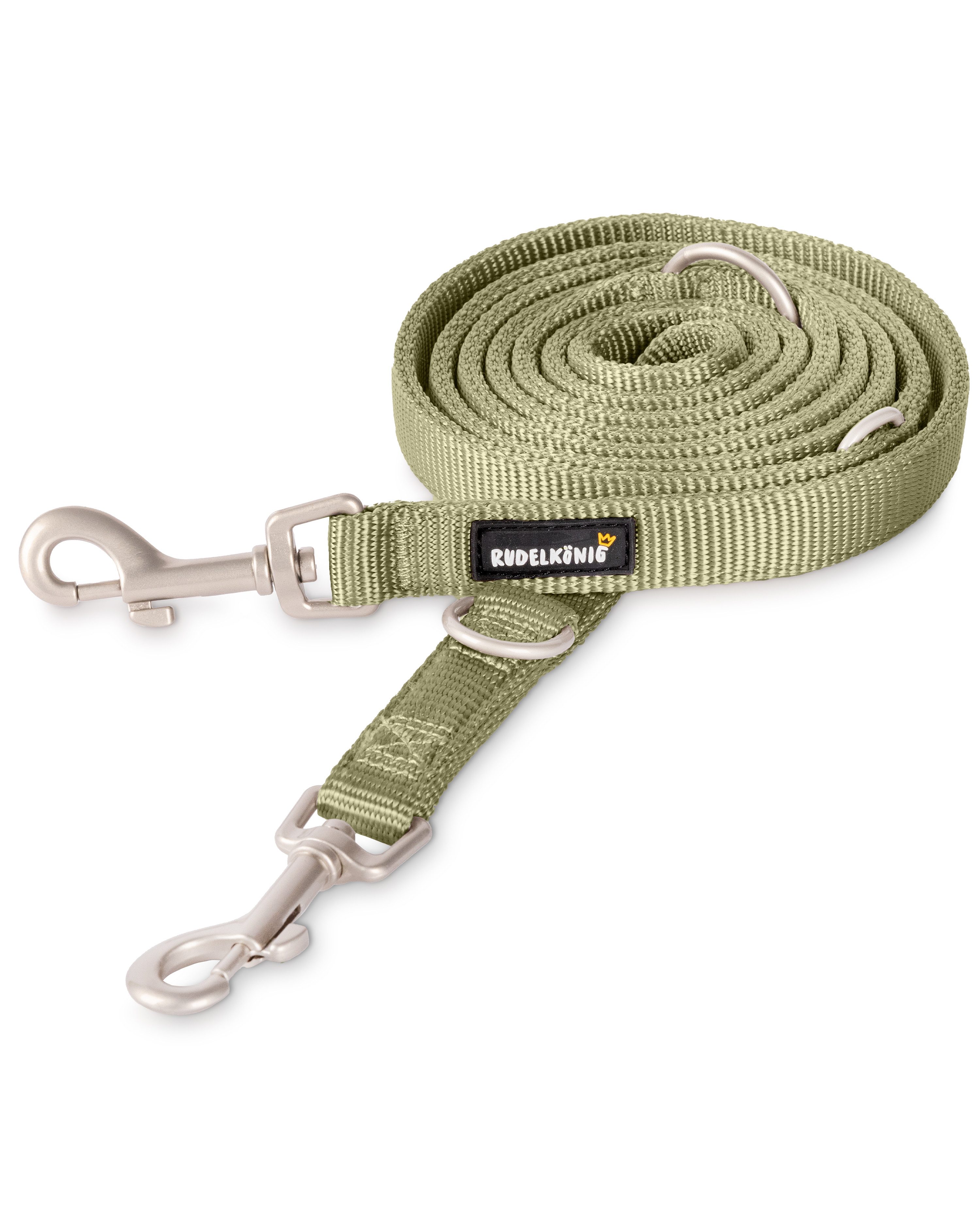 Rudelkönig Hundeleine Frida 2,30m, Verstellbare Hundeleine große Hunde, Robuste Führleine, Nylon (1-tlg), Hunde Leine für mittlere und große Hunde