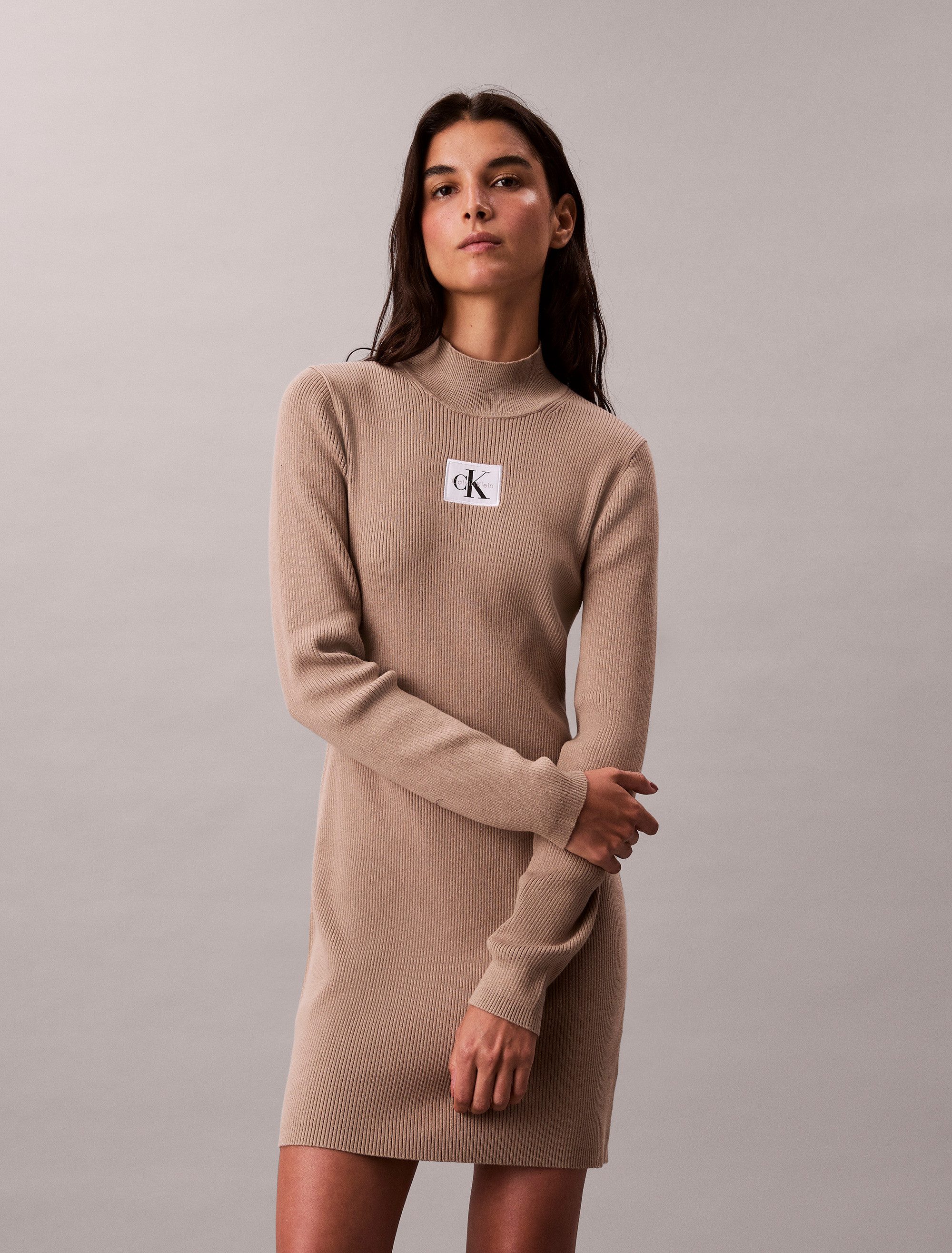 Calvin Klein Jeans Strickkleid LS T NECK MINI DRESS Mit Rundhalsausschnitt, günstig online kaufen