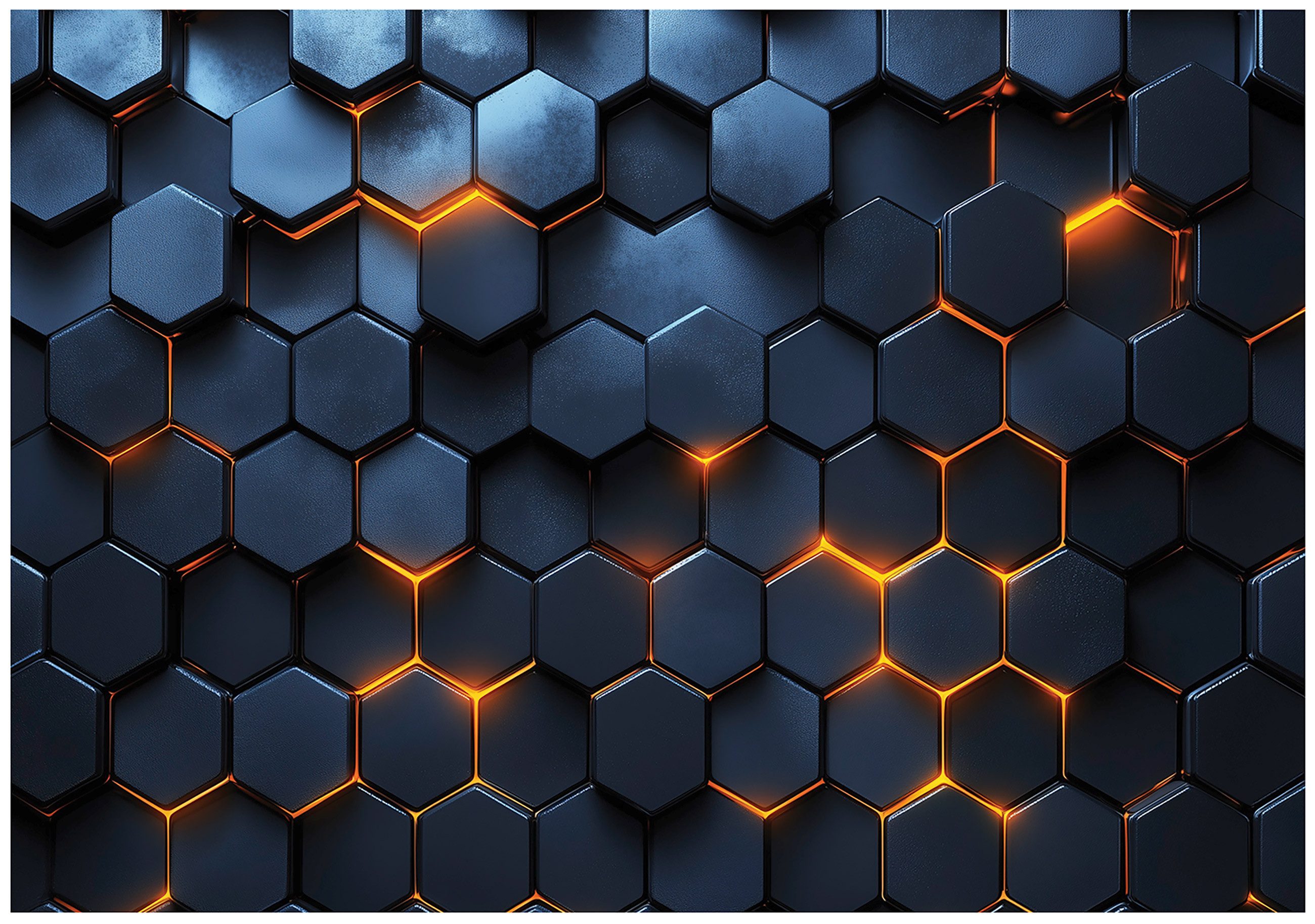 Wallarena Fototapete Junge Hexagone - Mehrfarbig - Modern - Vlies - Schlafzimmer, glatt, (2 St), 100x70cm