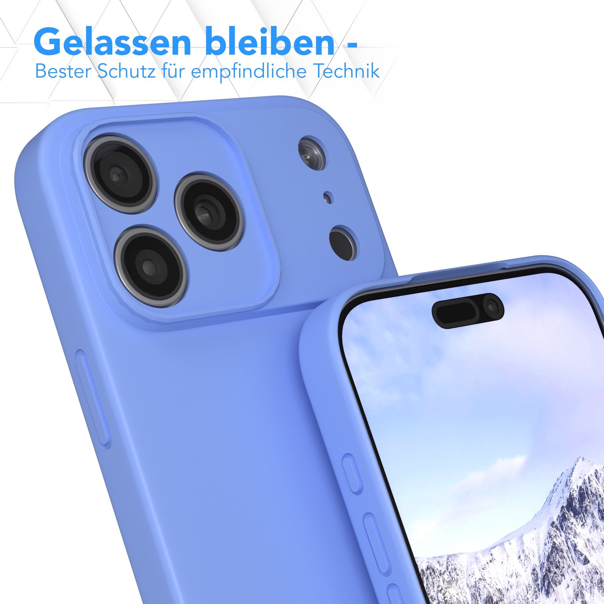 EAZY CASE Handyhülle für Apple iPhone 17 Pro Max Hülle Silikon 6,9 Zoll, Silikon Schutzhülle mit Kameraschutz kratzfest Back Cover Ultramarin – Bild 4 von 5