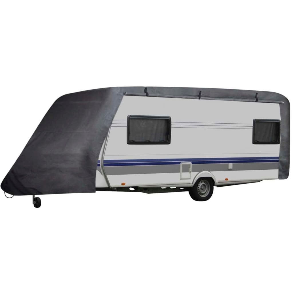 vidaXL Autoplane Wohnwagen-Abdeckung Grau Gr S