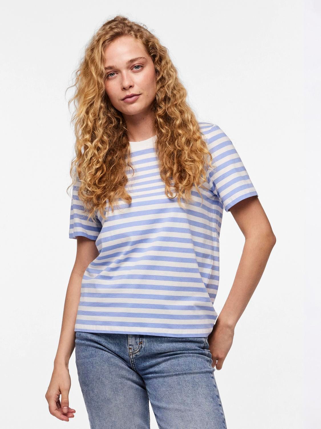 pieces Kurzarmshirt PCRIA SS TEE STRIPES NOOS BC