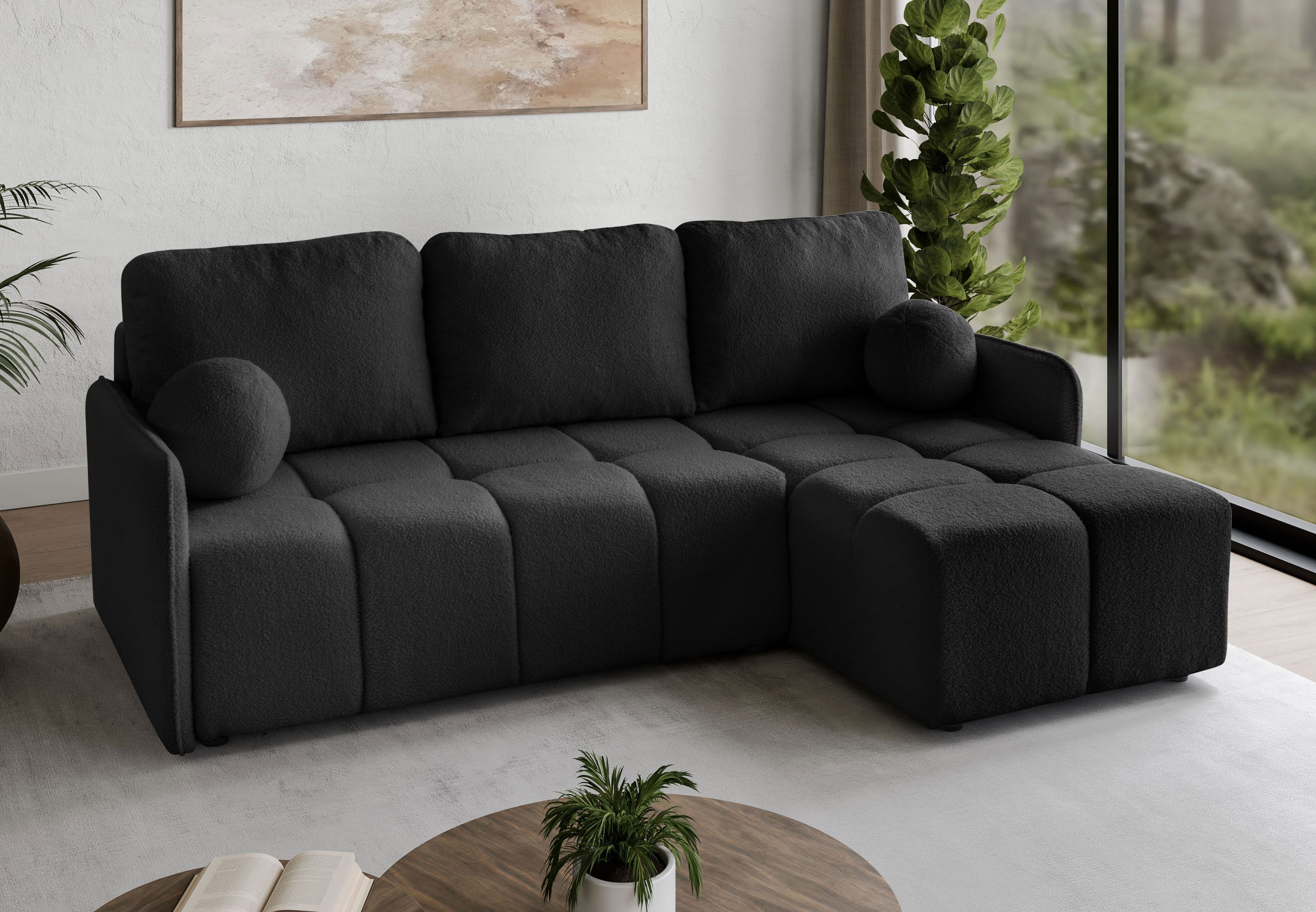 Lookway Ecksofa GAMMA mit Schlaffunktion und Bettkasten, ausziehbar sofa, 270x145x90 cm