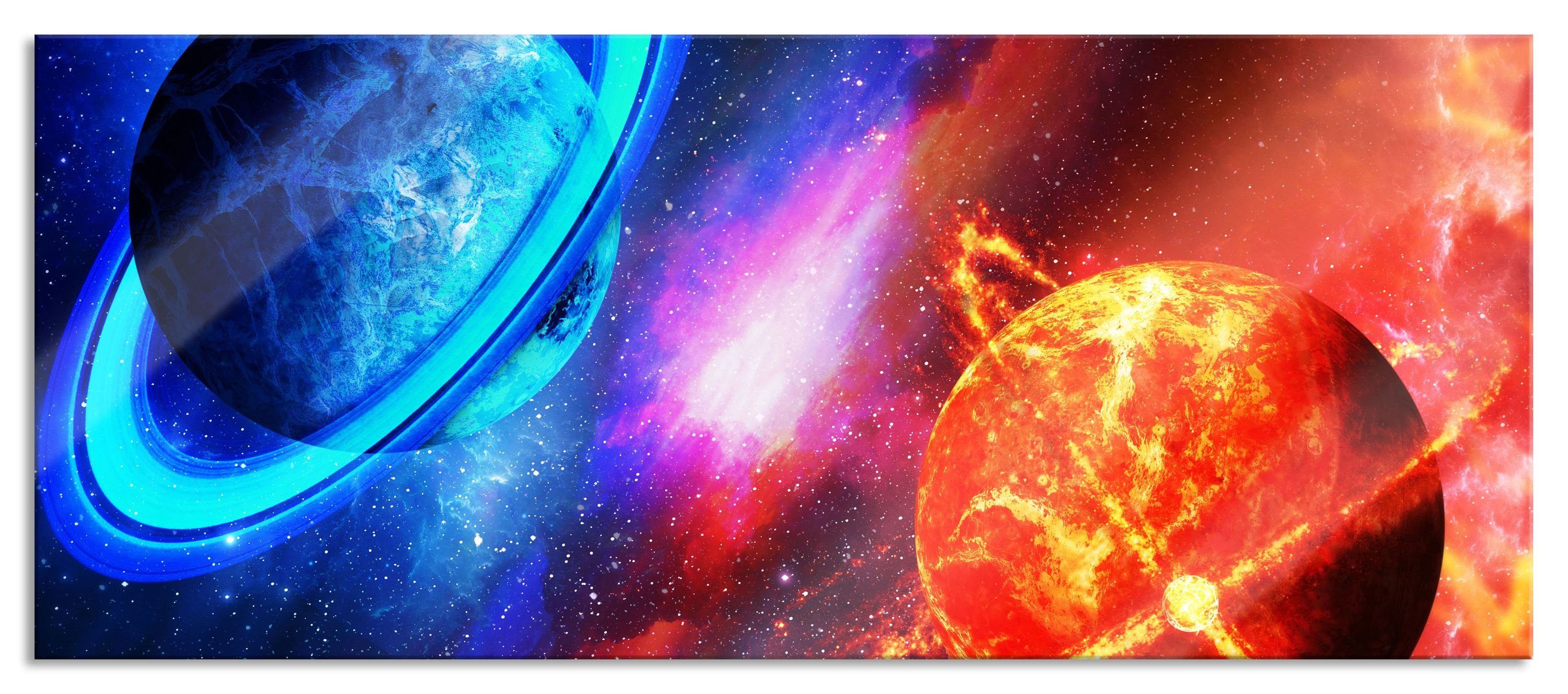 Glasbild Ausgleich im Weltall