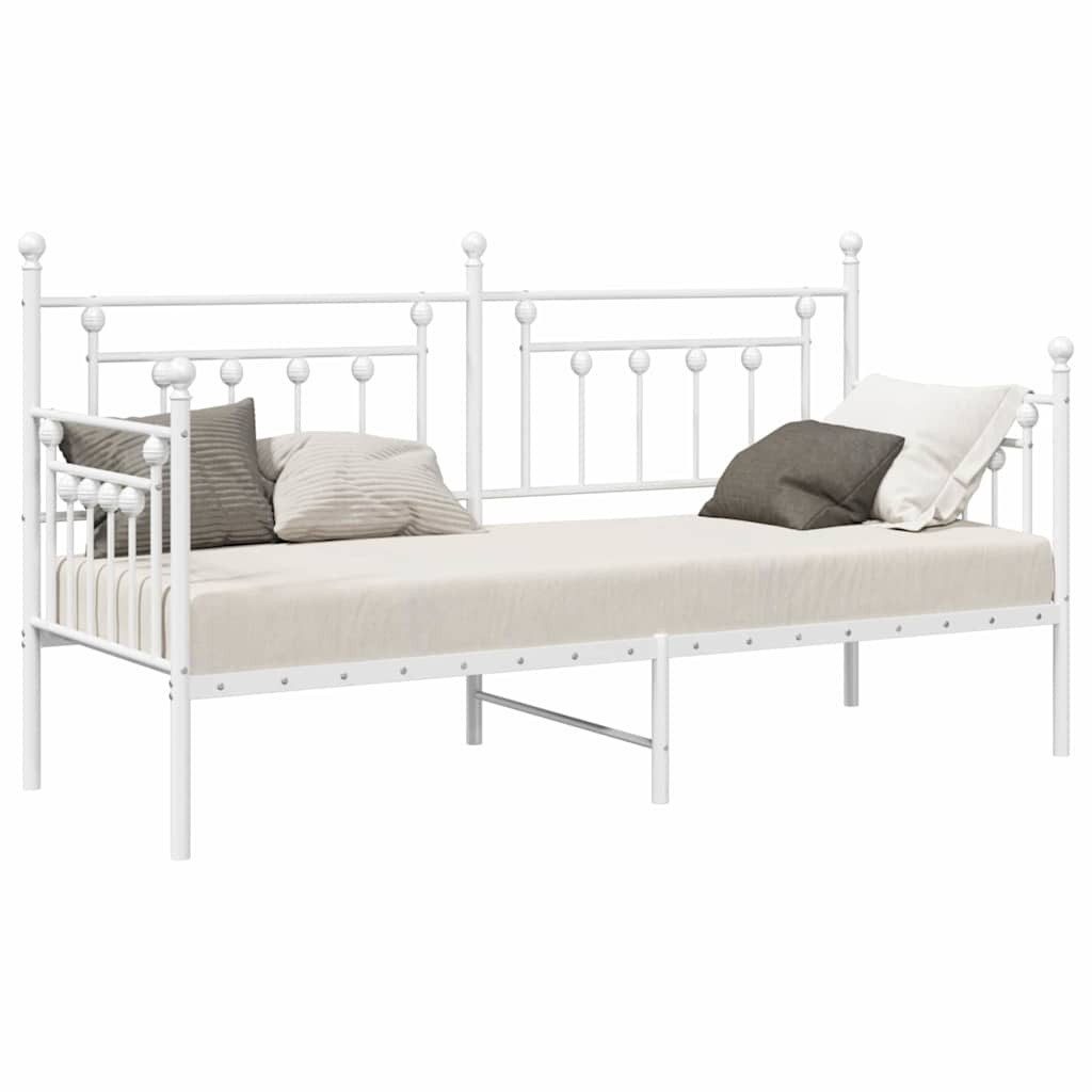 vidaXL Bett Tagesbettrahmen mit Kopfteil Weiß günstig online kaufen