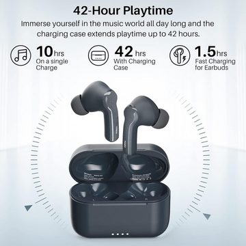 TOZO Hybride, aktive In-Ear-Kopfhörer (Über 10 Stunden Wiedergabezeit mit einer Ladung, zusätzliche 42 Stunden in der Ladehülle, IPX6-Wasserdichtigkeit., Ultimatives Klangerlebnis: Geräuschunterdrückung transparenter Modus)