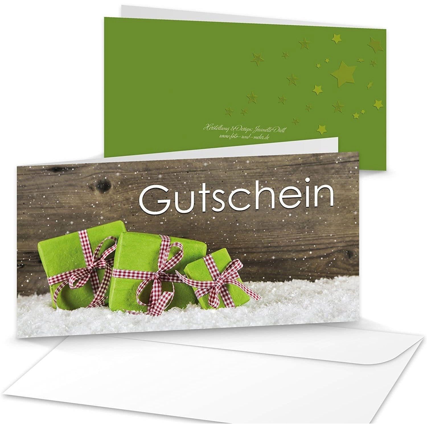 Logbuch-Verlag Dekofigur 10 Gutscheine Weihnachten Kundengutschein Geschenkgutschein 21 x 10,5