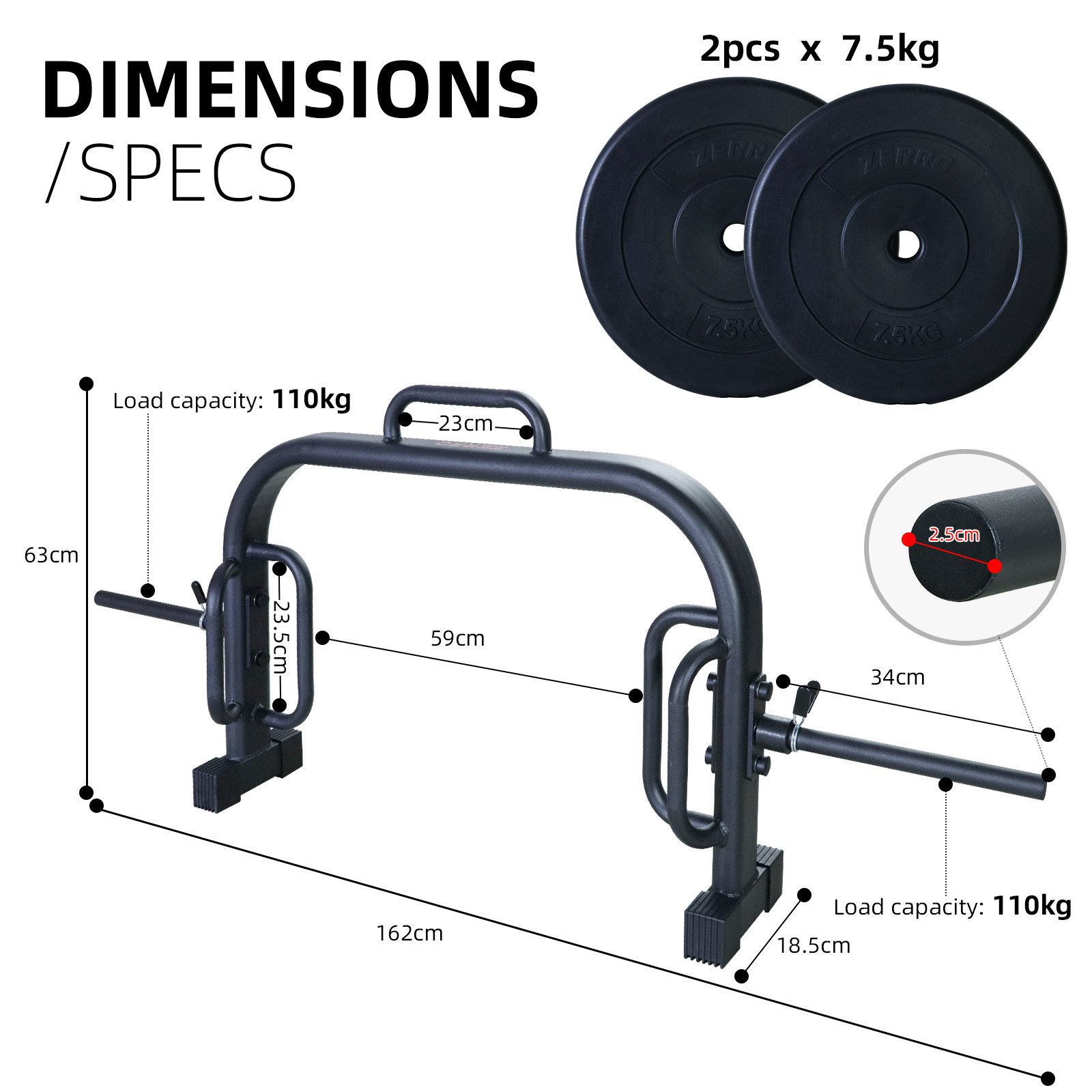 CCLIFE Olympiastange Hex Bar Trap Bar Hantelstange mit Gewichten Olympic Bar