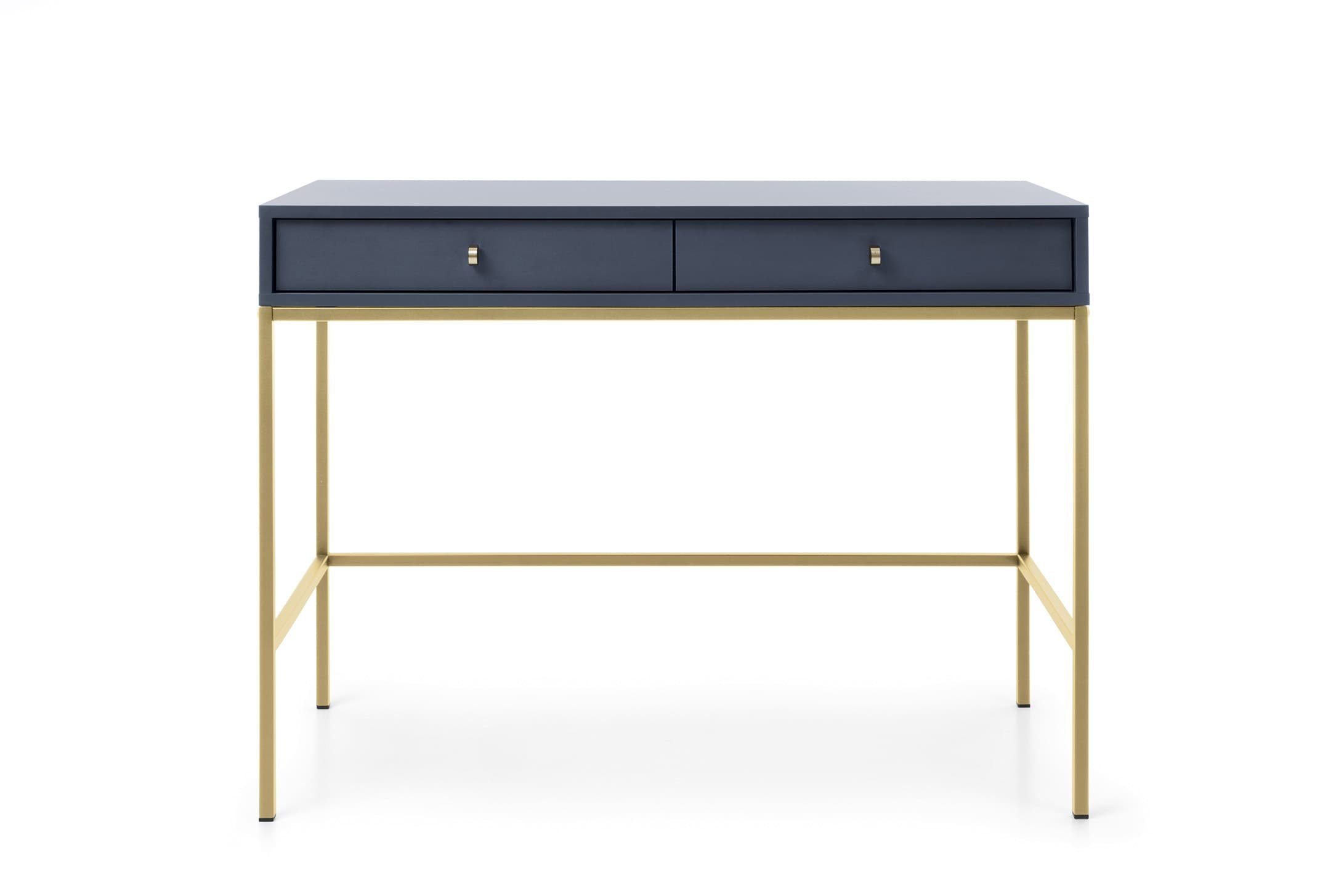 MOEBLO Konsolentisch Melody (Eingangskonsole mit Schubladen Sideboard Beistelltisch Flurtisch - Goldene Griffe, Frisiertisch, Schminktisch, Kosmetiktisch), (BxTxH): 104x50x78 cm