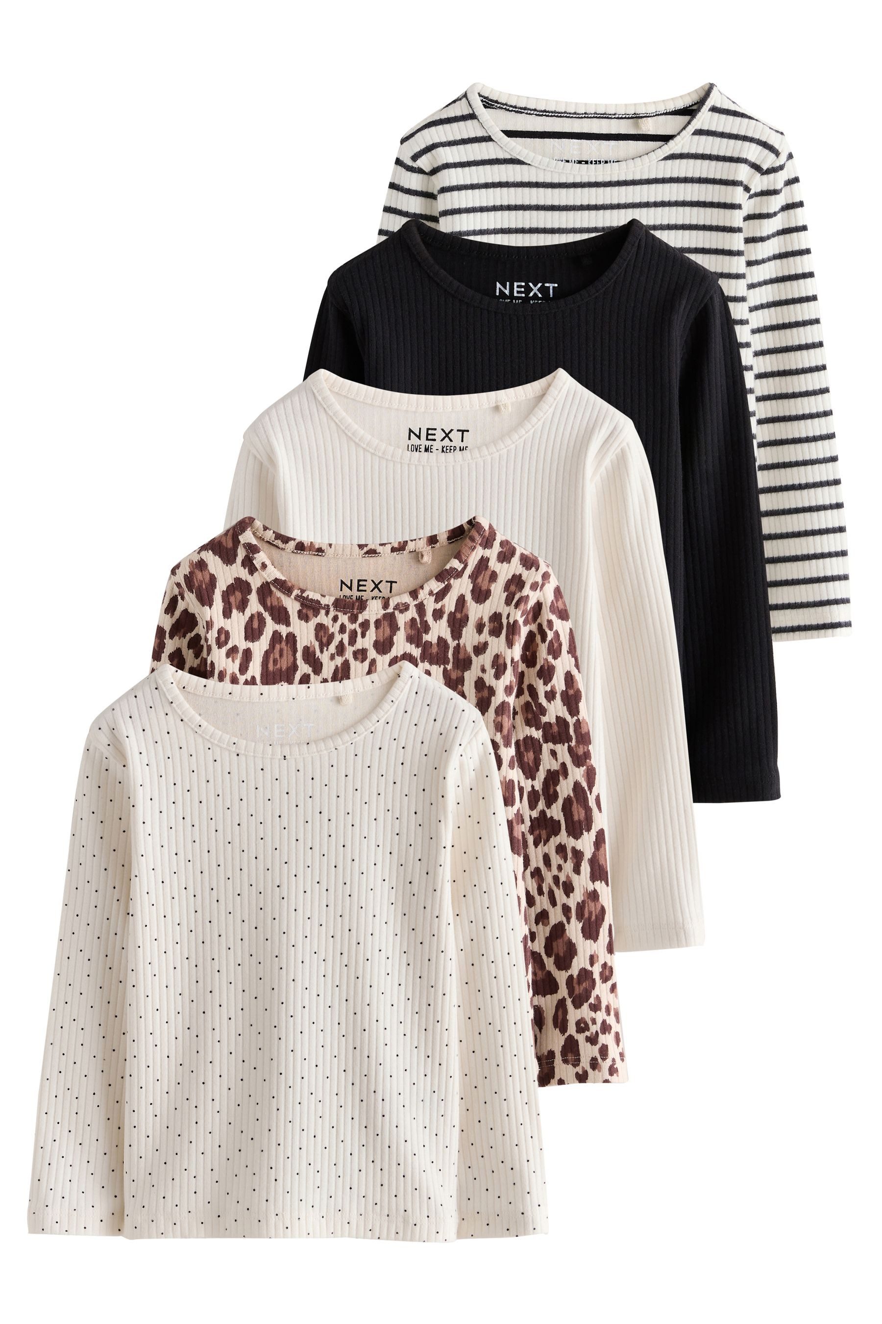 Next Langarmshirt 5er-Pack gerippte Langarmoberteile (5-tlg)