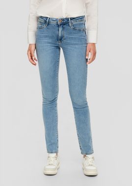 s.Oliver 5-Pocket-Jeans Jeans Betsy / Slim Fit/ Mid Rise / Slim Leg / Baumwollstretch Leder-Patch