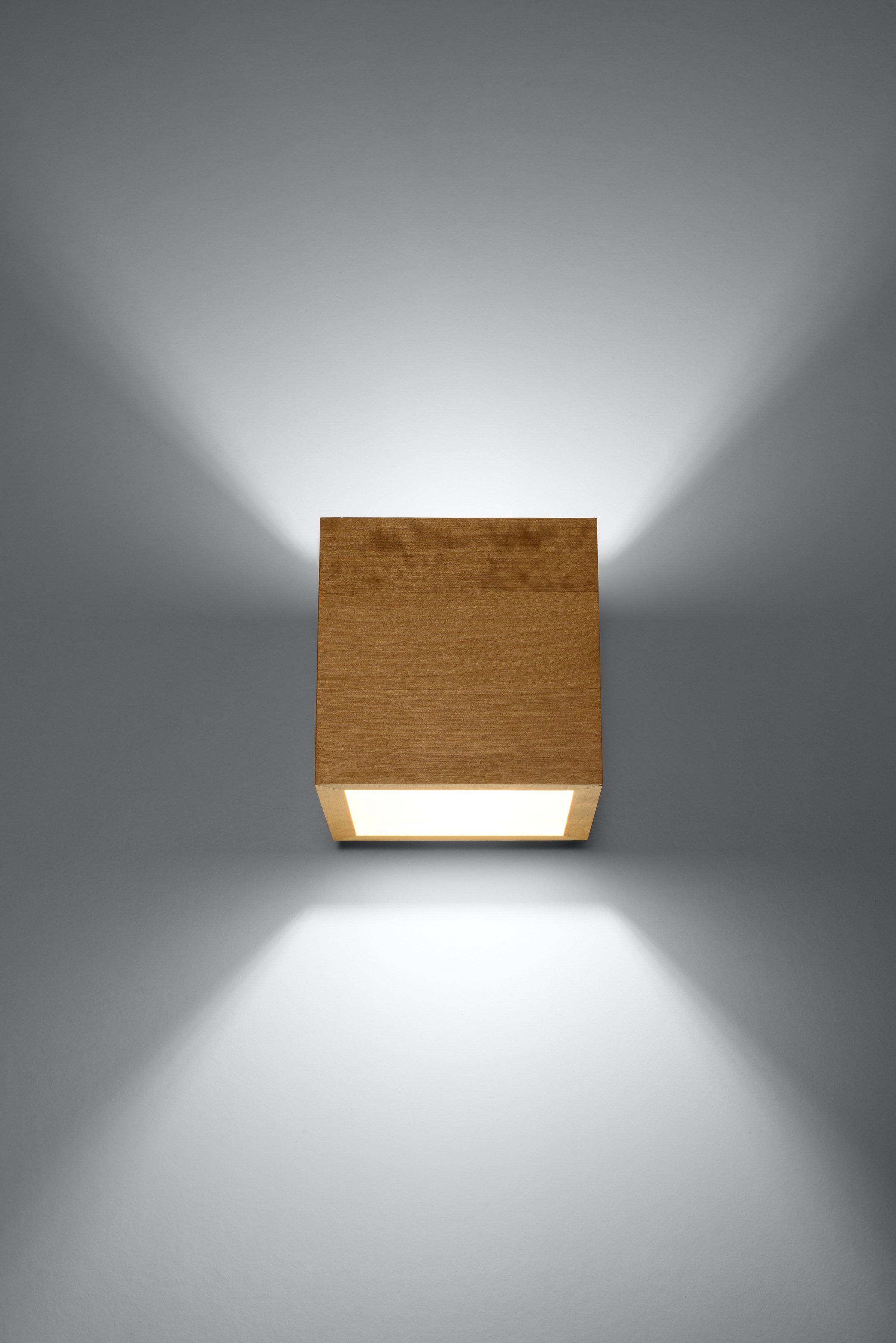 SOLLUX lighting Wandleuchte Wandlampe Wandleuchte QUAD Natural Holz, 1x G9,  ca. 10x12x10 cm, geeignet für Leuchtmittel G9 max. 40 Watt