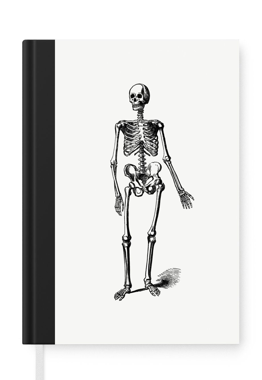 Jahrgang Skelett - Notizbuch Seiten, - Journal, Anatomie, Tagebuch, Merkzettel, A5, MuchoWow Notizheft, 98 Haushaltsbuch