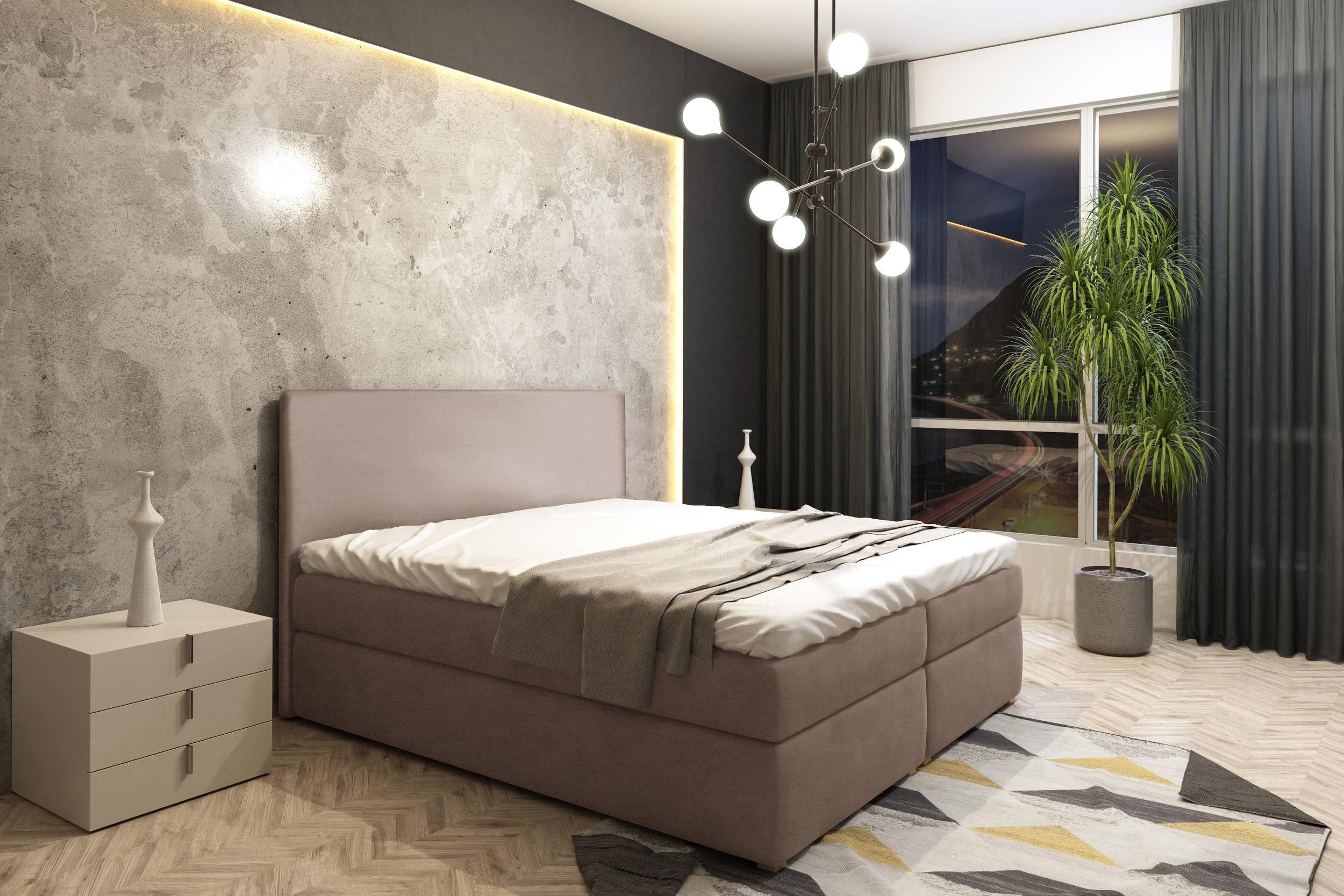 99rooms Boxspringbett Lilian (Schlafzimmerbett, Bett), 140/160/180 x 200 cm, mit Bettkasten, mit Bonellfederung