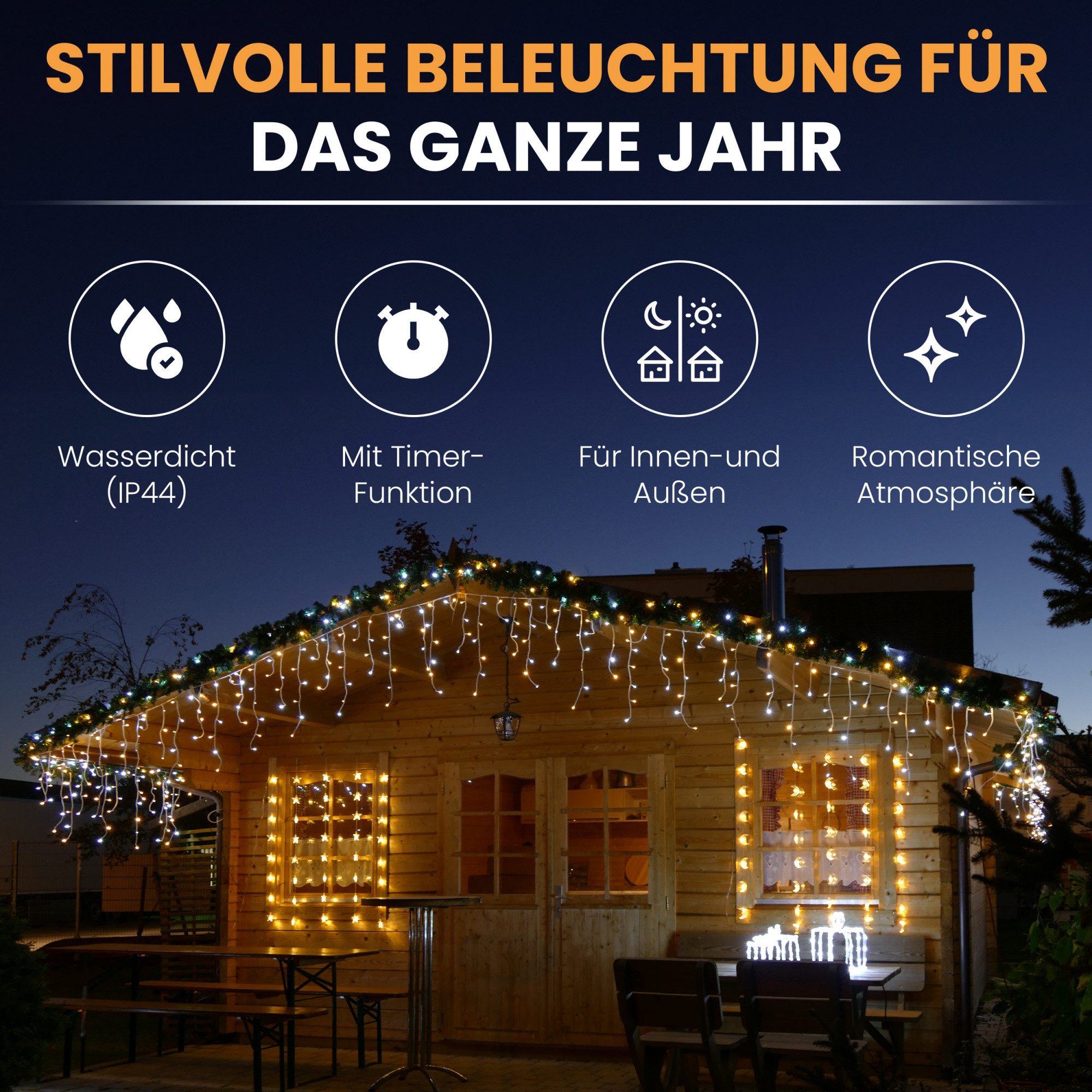 Gartenpirat LED-Lichterkette Eisregen LED-Beleuchtung Weihnachtsdeko für au günstig online kaufen