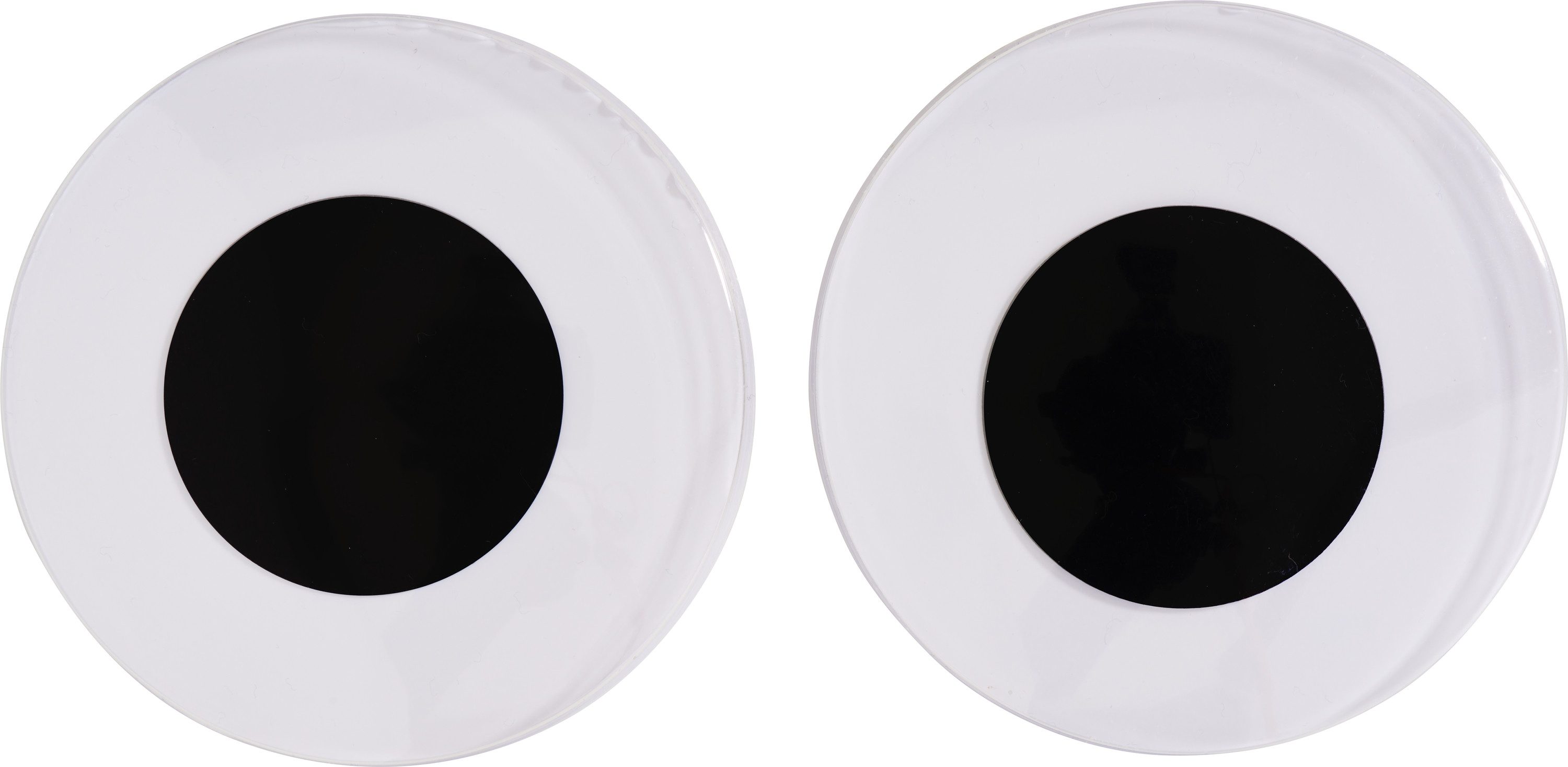 Glorex Aufkleber Wackelaugen selbstklebend XL, 2 Stück, Ø 75 mm