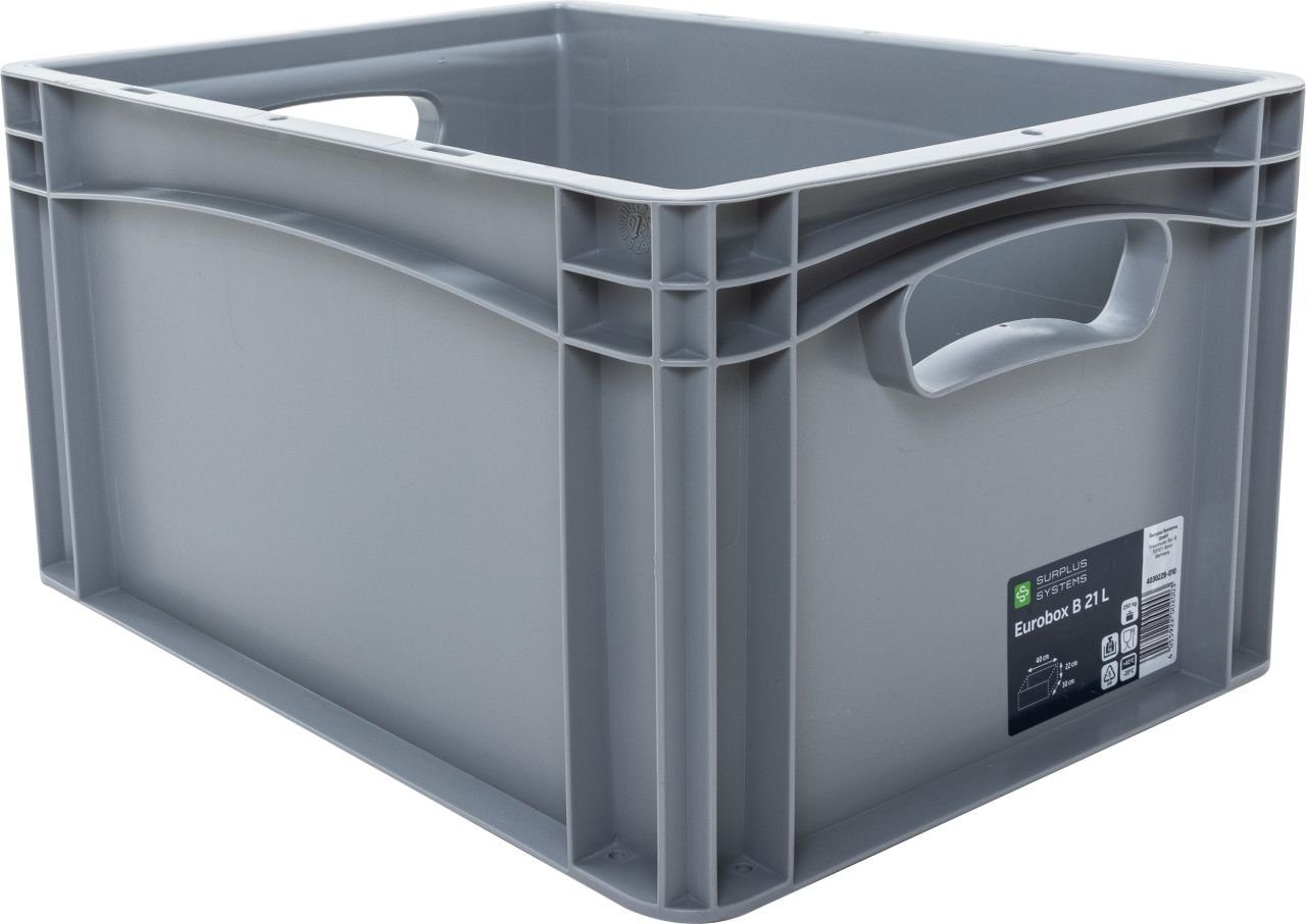 SURPLUS Aufbewahrungsbox Eurobox 40 x 30 x 22 cm, 20,8 L, grau – Bild 3 von 3