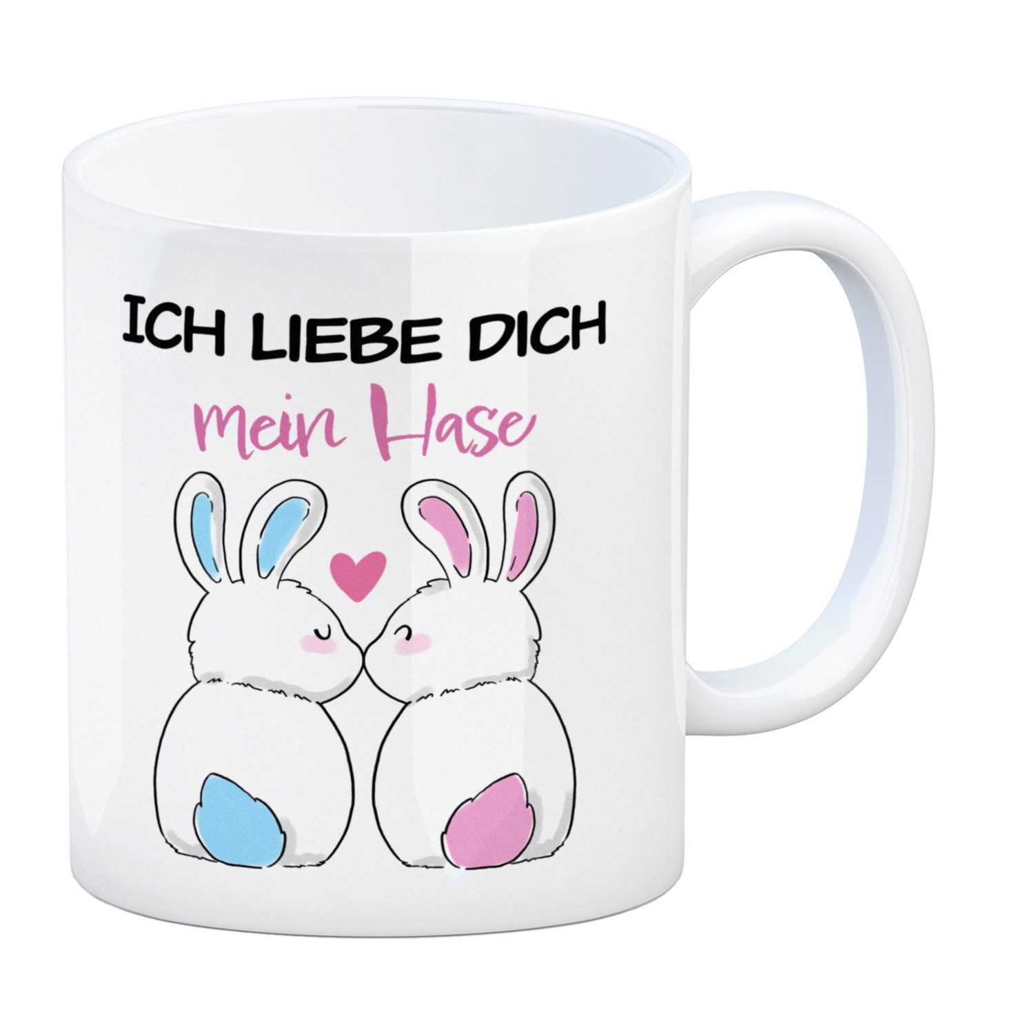speecheese Tasse Ich liebe dich mein Hase Kaffeebecher mit küssendem Hasenpaar