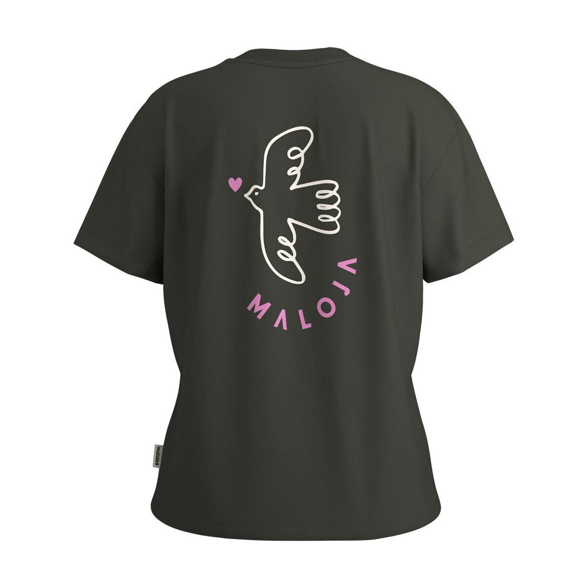 Maloja Kurzarmshirt CASSETTEM. Lässiges T-Shirt aus Bio-Baumwolle mit handgezeichnetem Print für
