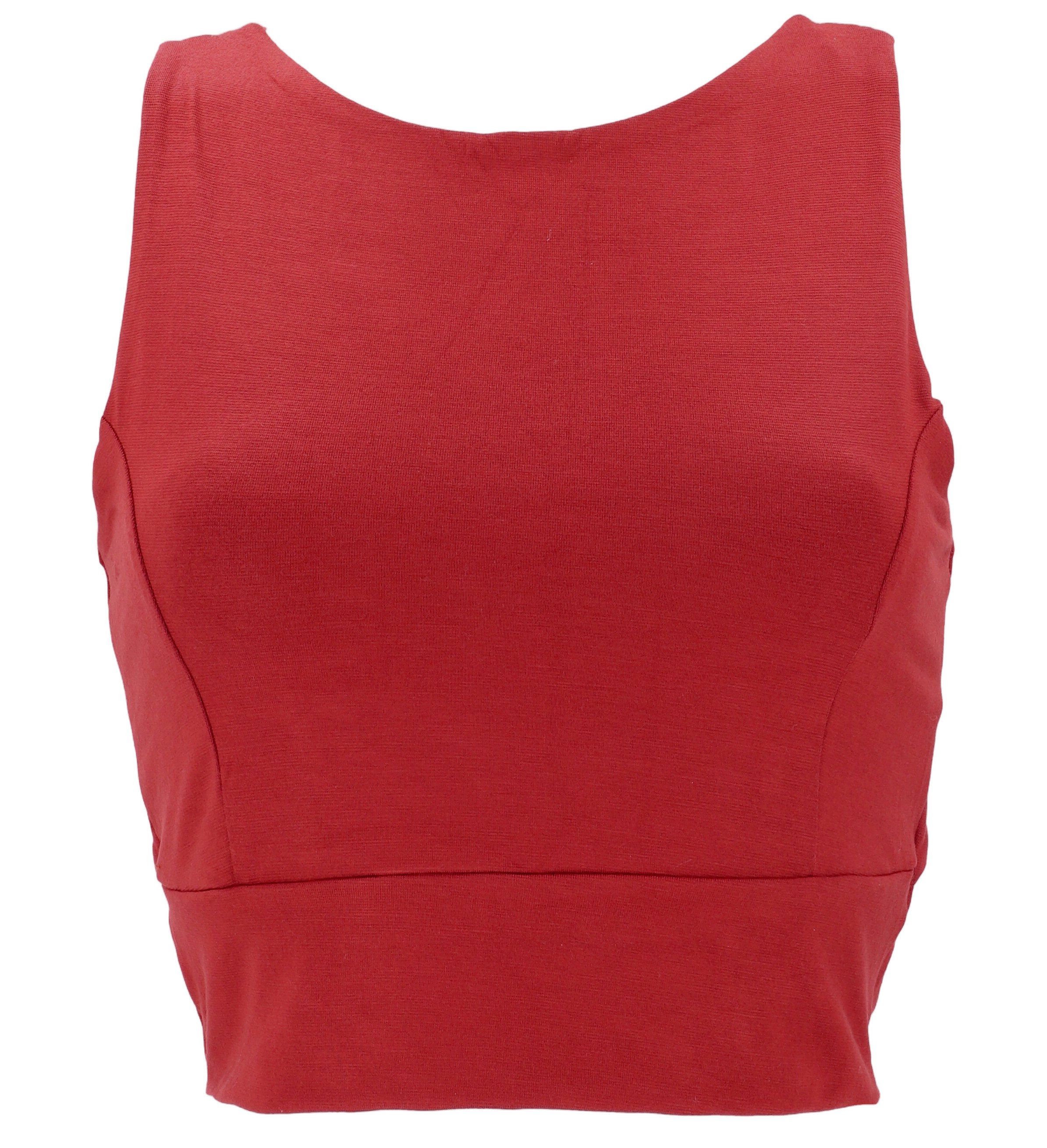 Guru-Shop T-Shirt Yogatop mit Rückenausschnitt, kurzes Top -.. Festival, Ethno Style, alternative Bekleidung