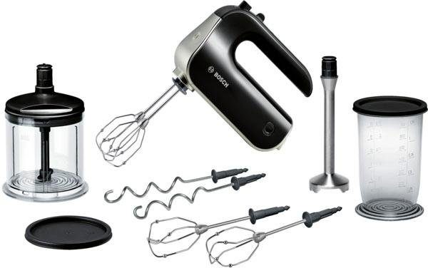 BOSCH Handmixer HomeProfessional MFQ4885DE, 575 W, Knethaken, 2x Rührbesen, Universalzerkleinerer, Pürierstab, Mixbecher