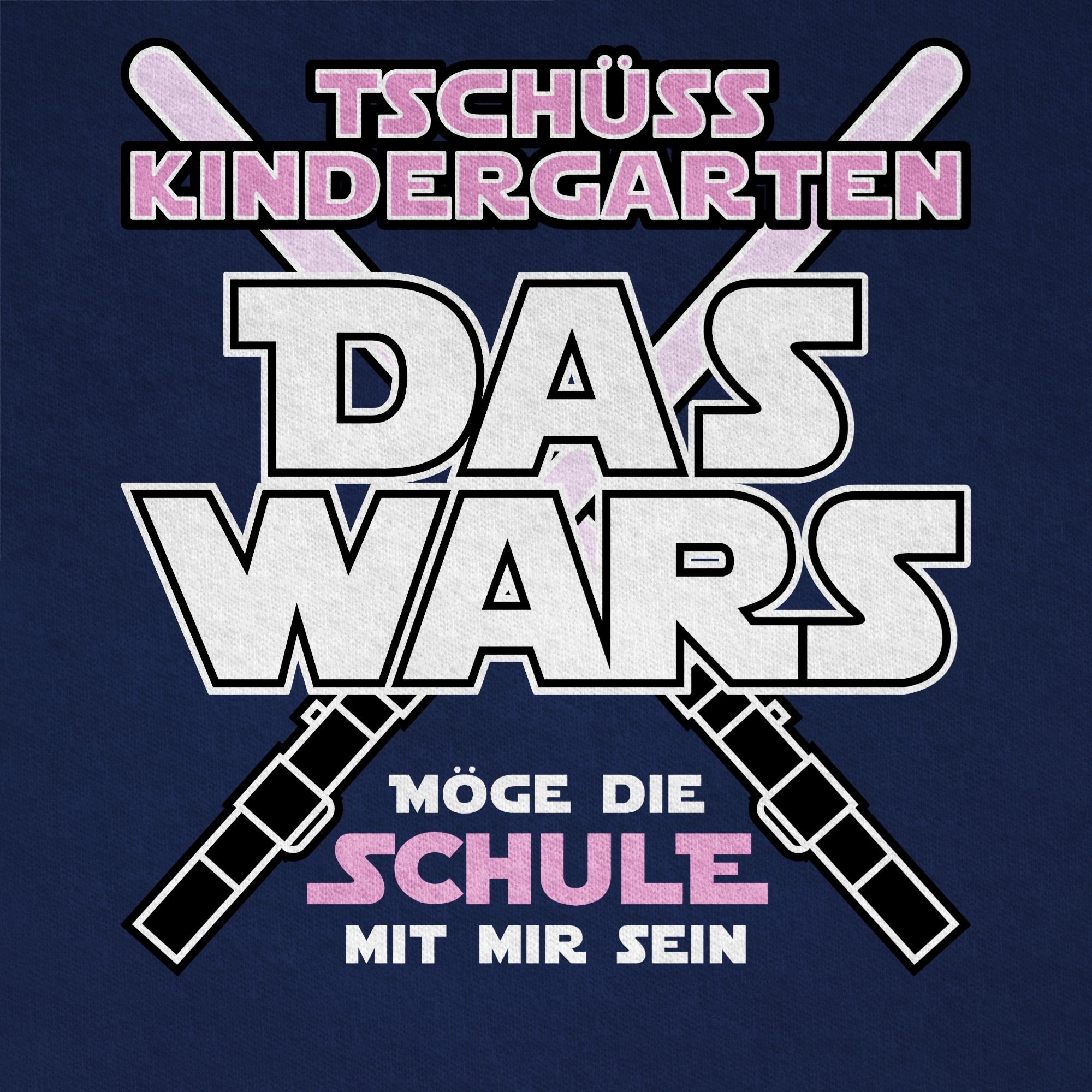T-Shirt 1 Kindergarten Wars Junge Rosa Einschulung Das Schulanfang Shirtracer Dunkelblau Geschenke