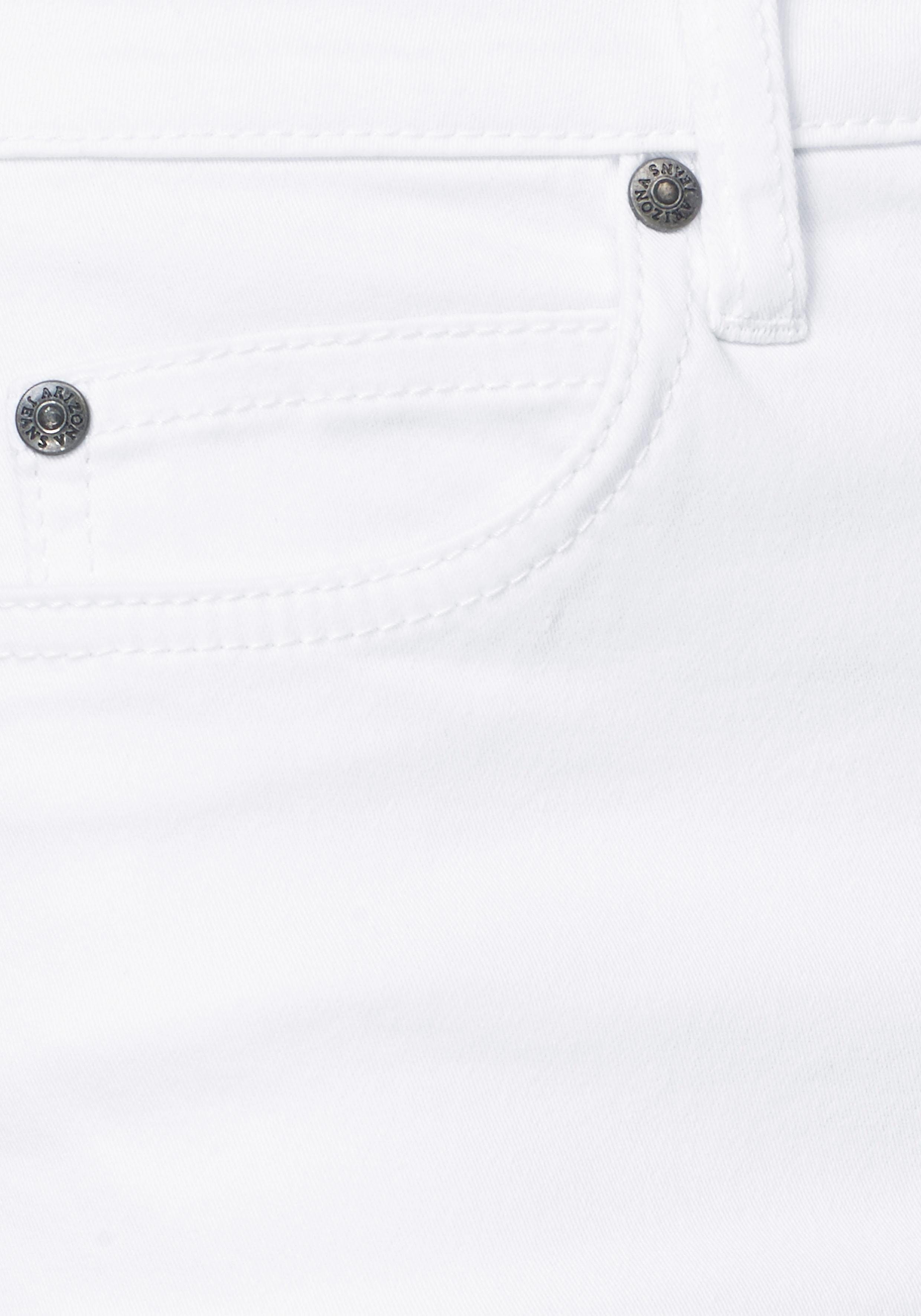 Bootcut-Jeans Waist Arizona Comfort-Fit High white