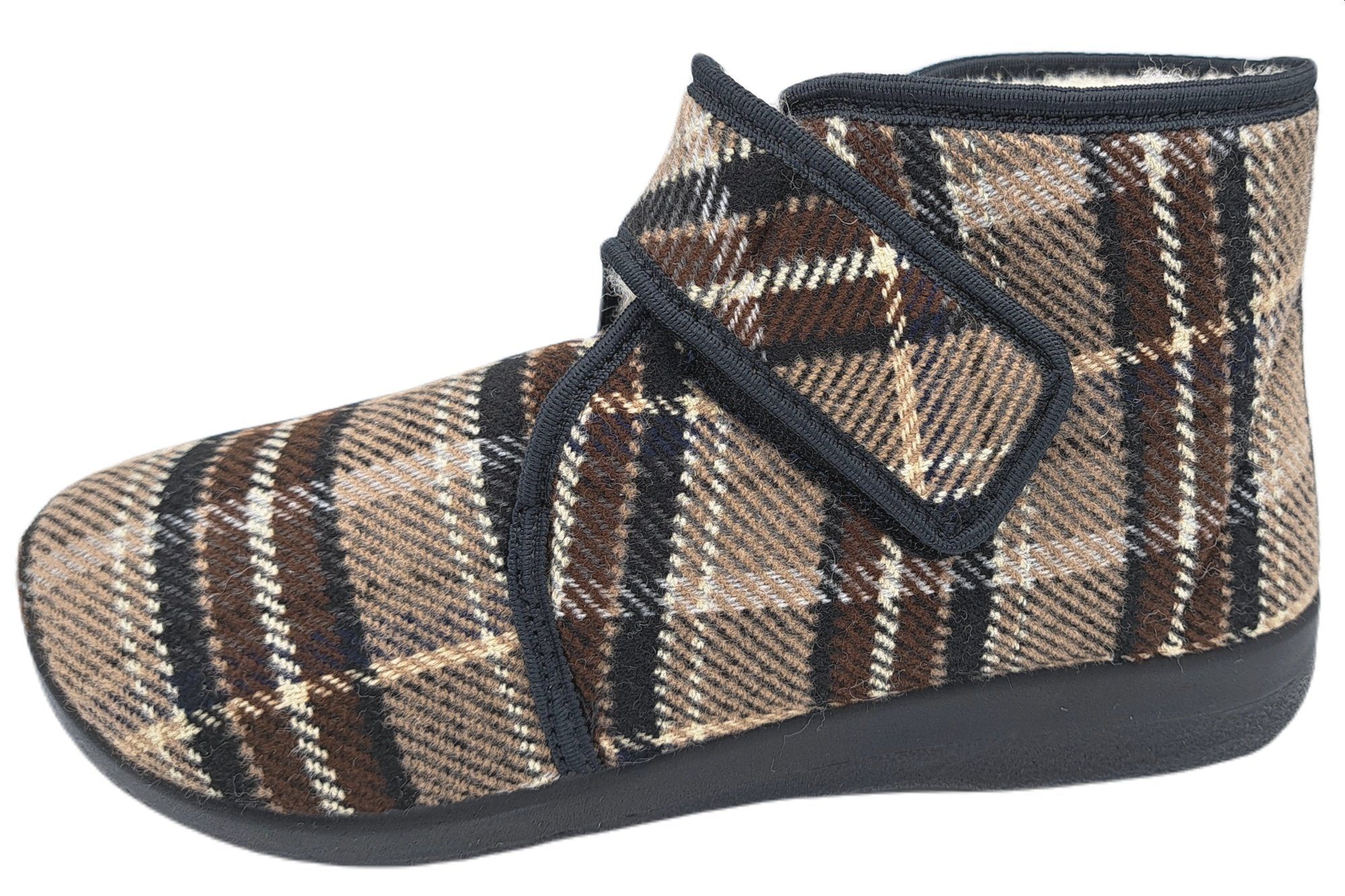 PADERO Klettschuhe gefüttert Hausschuh weit geschnitten
