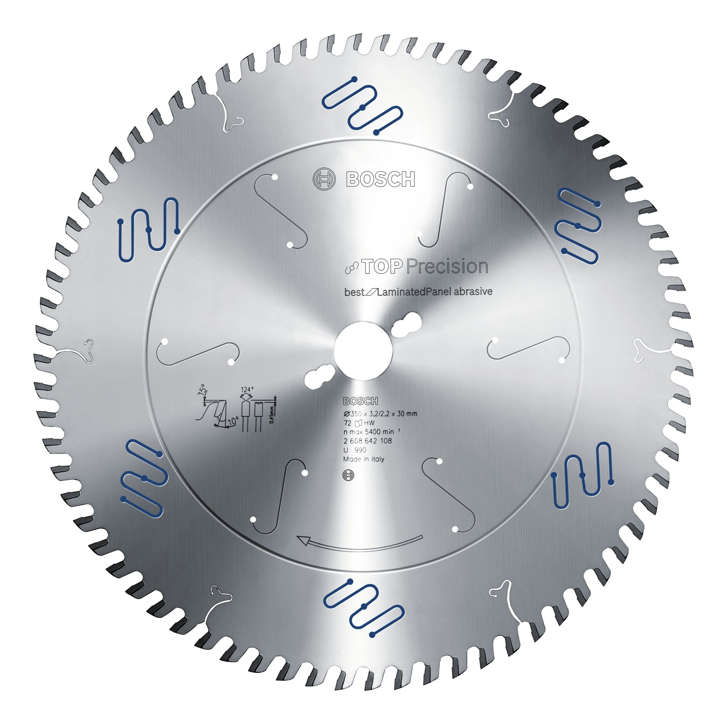 Abrasive 350 30 for 3 Panel Top Laminated Kreissägeblatt, Precision Best BOSCH - x 72Z x