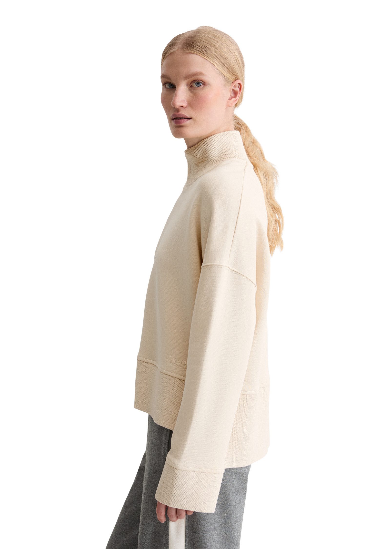 Marc O'Polo Sweatshirt mit breitem Rippstrick-Bund günstig online kaufen