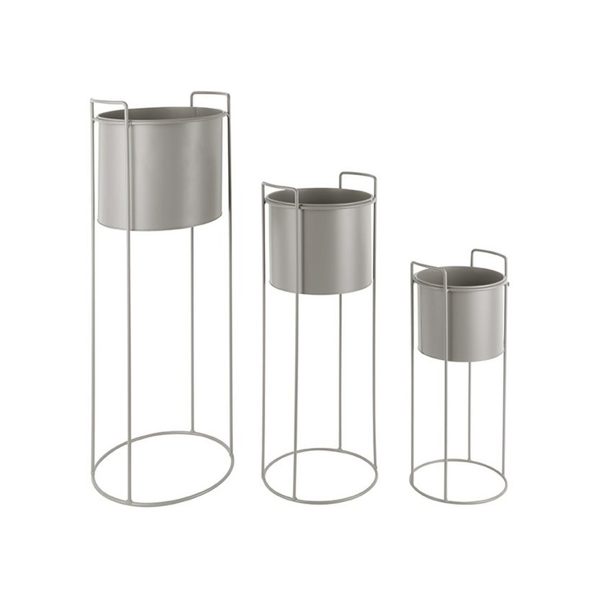 Present Time Blumenständer 3er Set Blumenständer Pflanzständer Metall mit Blumentopf Höhe 80 cm (3 St., 3er Set), geeignet für Topfpflanzen
