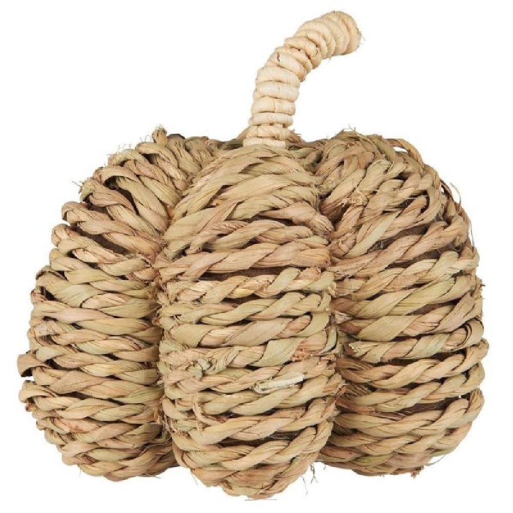 Skulptur Ib Laursen Dekorationsobjekt Kürbis aus Seegras Horzizontal (20cm)