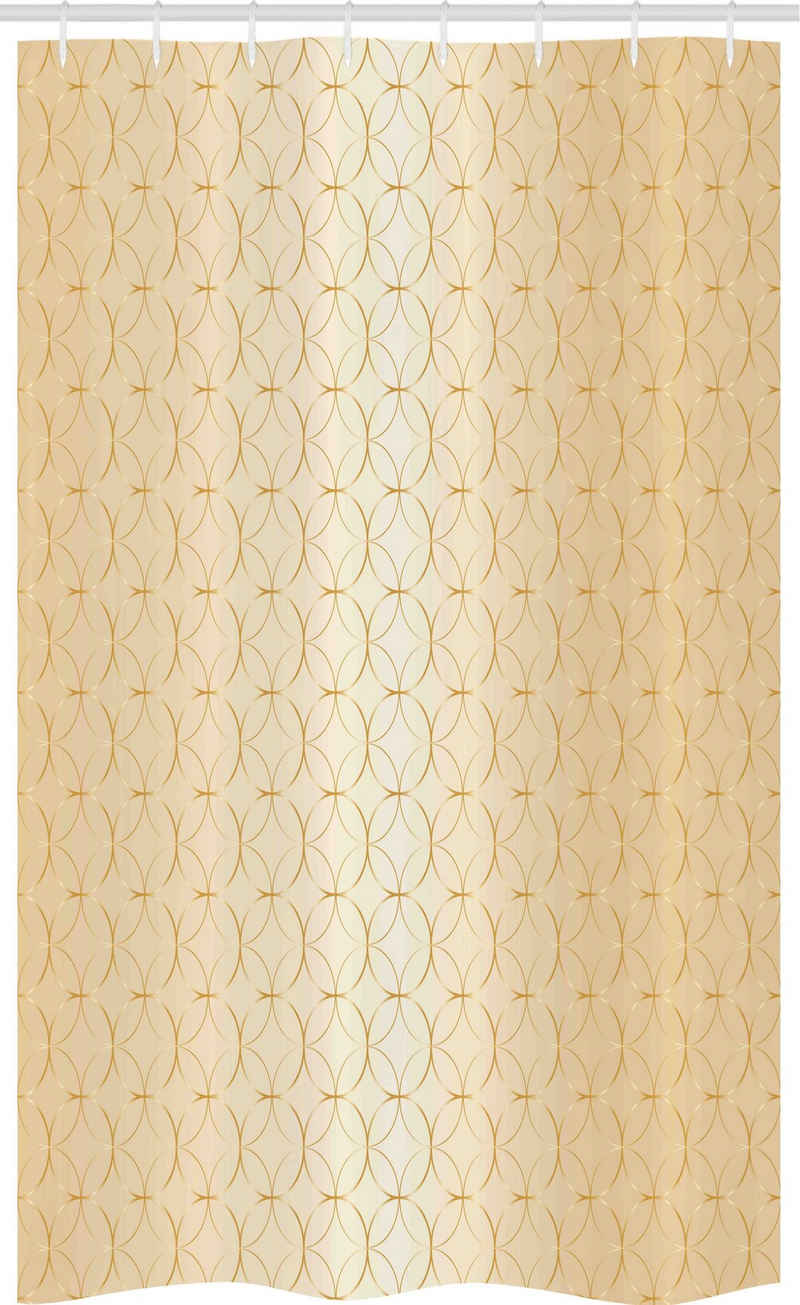 Abakuhaus Duschvorhang Badezimmer Deko Set aus Stoff mit Haken Breite 120 cm, Höhe 180 cm, Beige Geometrisches Gold-Muster