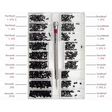 GelldG Schrauben-Set 500 Stück Mikro Reparaturschrauben, winziges Edelstahl Minischrauben
